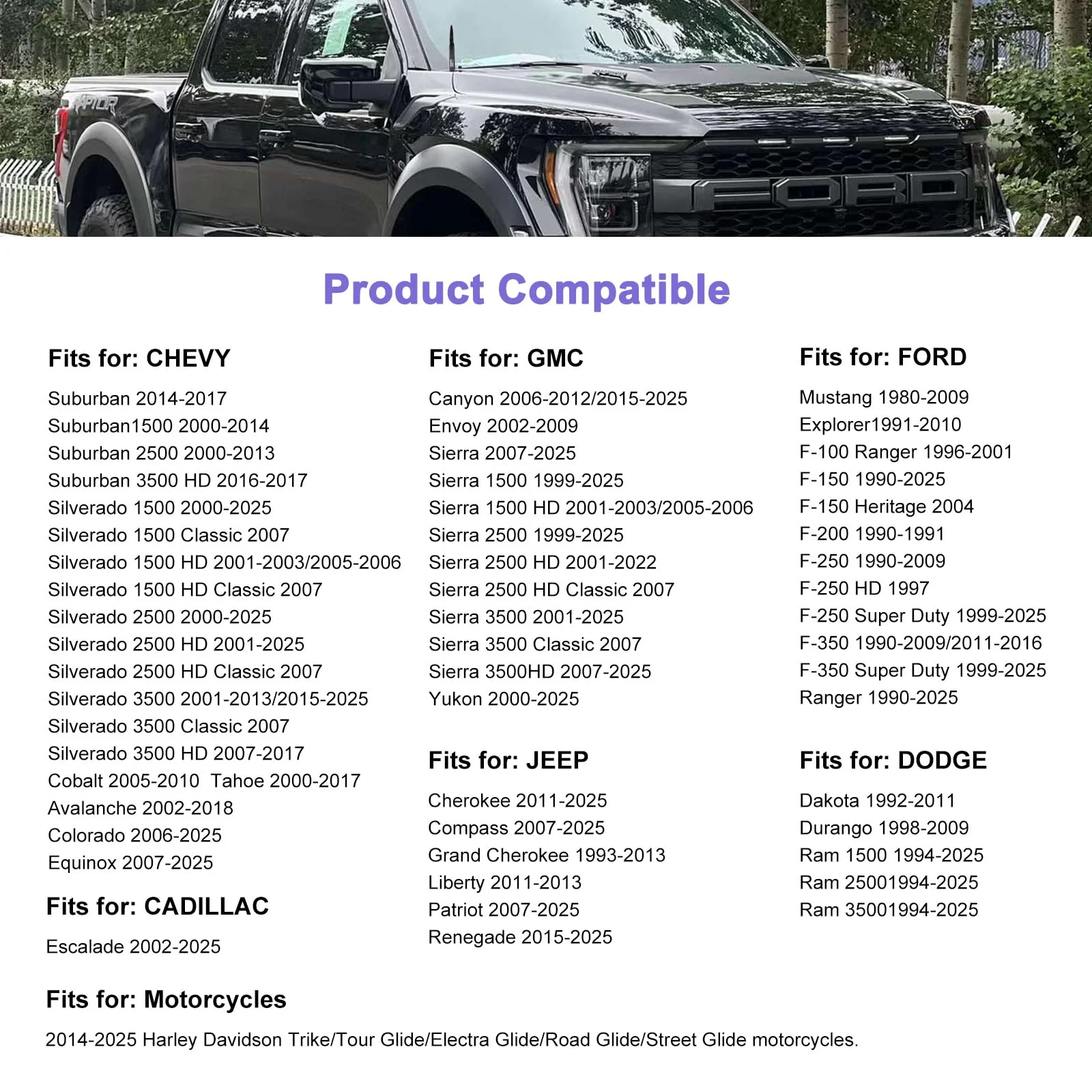 Car Truck Antenna with Tire Valve Caps American Flag Universal Short Replacement for GMC Sierra Chevy Silverado Dodge Ram 1500 2500 3500 Ford F150 F250 F350 Super Duty Raptor Radio Accessories, Black 5.5 inch - Image 8