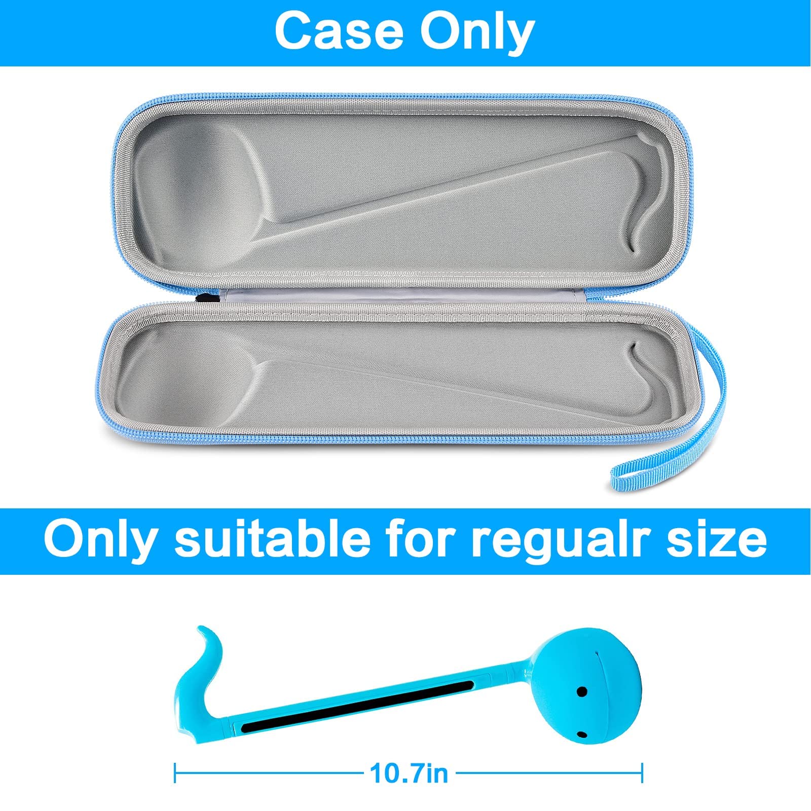 Case Compatible with Otamatone [English Edition] Japanese Electronic Musical Instrument Portable Synthesizer, Instrumental Music Toy Storage Holder for Otamatone Regular Size (Box Only) (Blue) Blue - Image 2