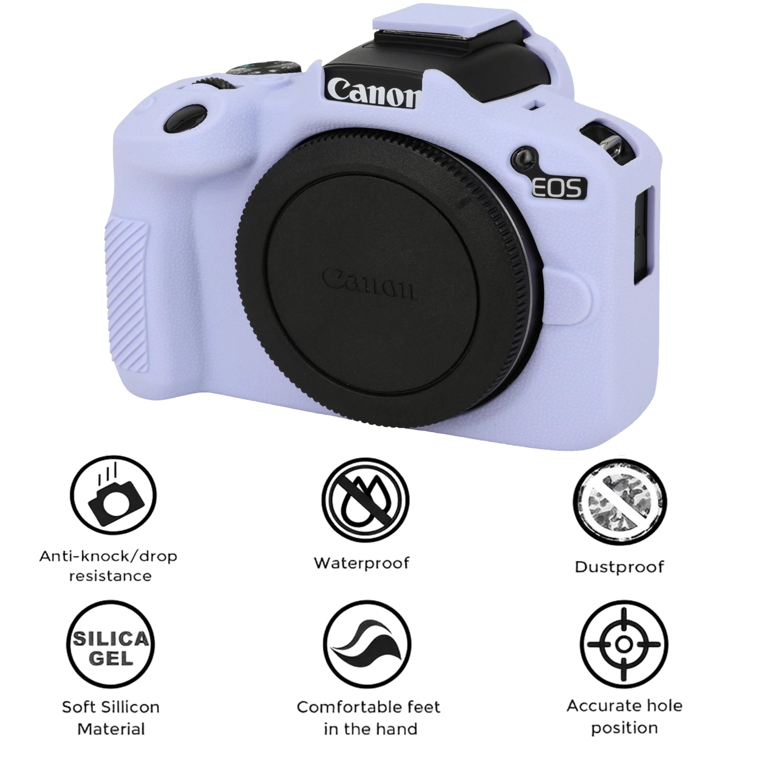 Case for Canon EOS R50, EOS R50 Camera Silicone Protective Case, Lightweight, Anti-Scratch Slim Fit Soft Skin, EOS R50 Accessories, AEXUTDA Bag for EOS R50 Mirrorless Vlogging Camera - Purple - Image 3