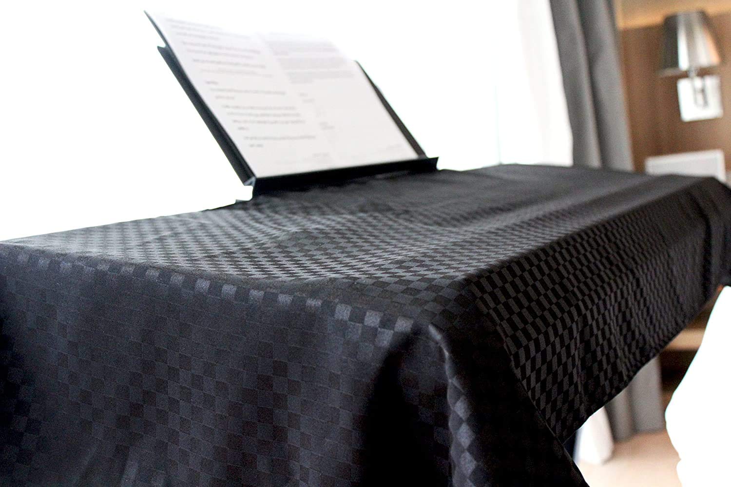Clairevoire Piano Keyboard Dust Cover for 61 Keys to 88 Keys, Electric Pianos Cover, Digital Pianos Cloth Protection, Lightweight and Adjustable Closure,Ebony Black, L - Keyboard Piano up to 61" x 21" [88keys] waterproof Ebony Black