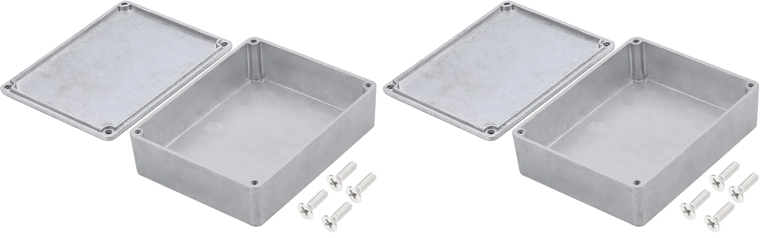 DaierTek 1590XX 1790NS Guitar Effects Pedal Enclosure 145x121x39.5mm Aluminum Metal Stomp Box Case for DIY Effects Box (Pack of 2)