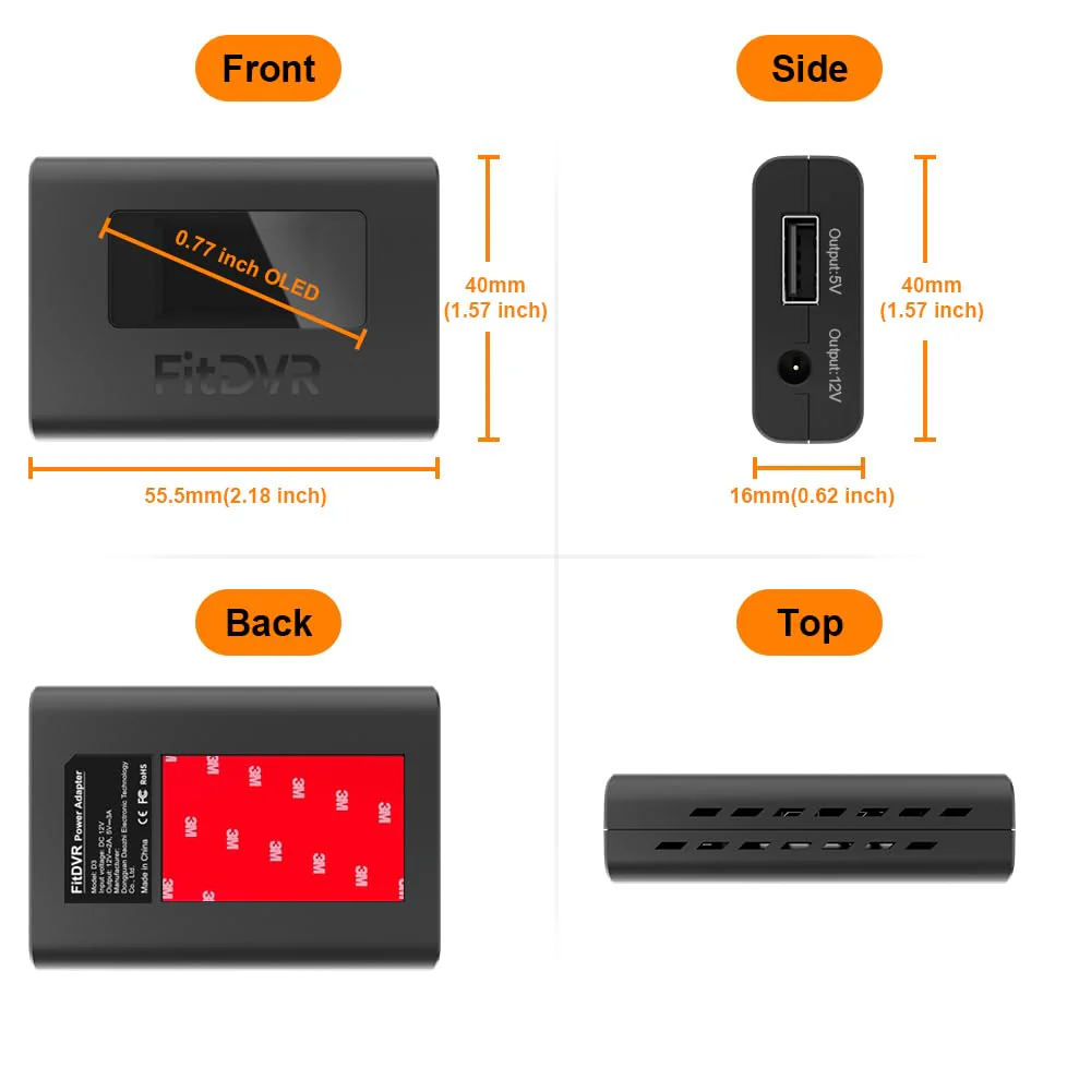 Dash Cam Power Adapter (10-Pin) for Dodge, Jeep, Ram, Chrysler and More, LED Display USB Power Source, Connects to Rearview Mirror, Fuse Protection, Easy to Install, 5V 12V Output, D3-012 - Image 6