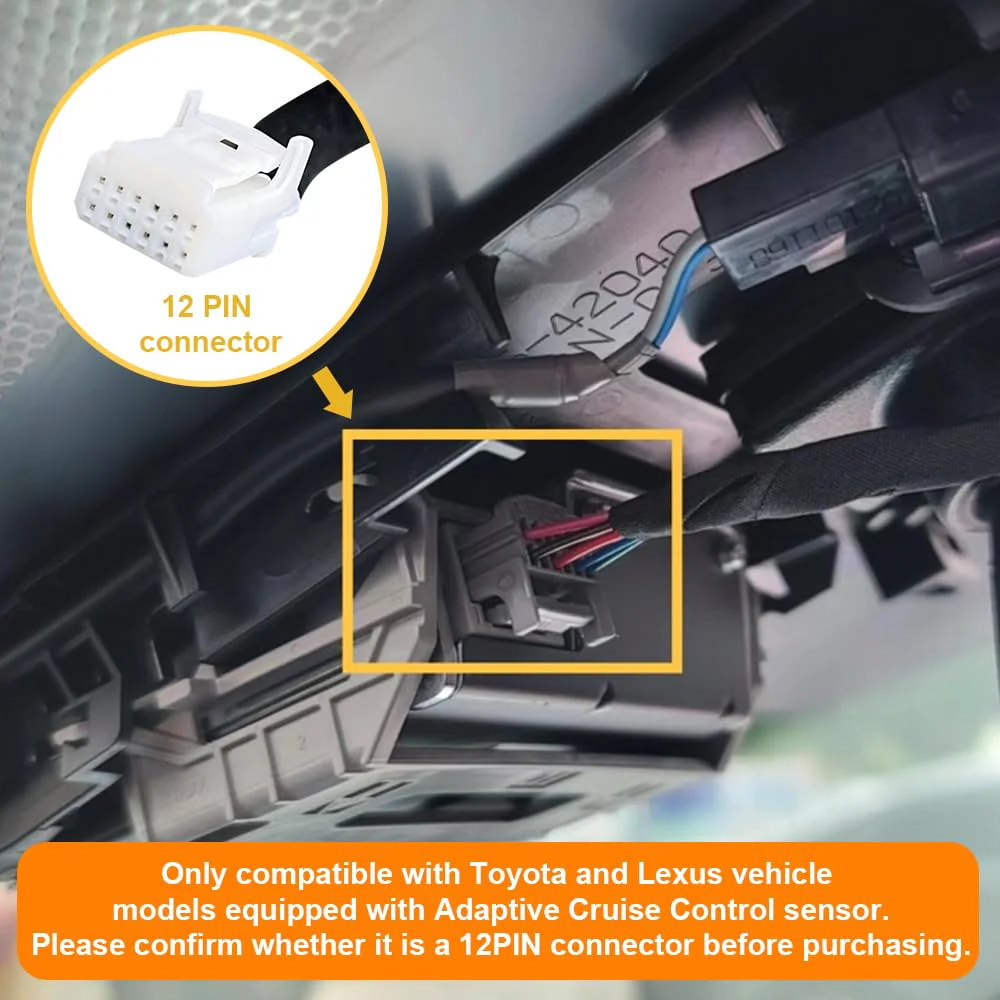 Dash Cam Power Adapter (12pin), Compatible with Toyota Tacoma Camry Corolla RAV4 and Lexus and More, LED Display, Built-in USB Power Source, Easy to Install, Plug and Play, 5V 12V Output - Image 3