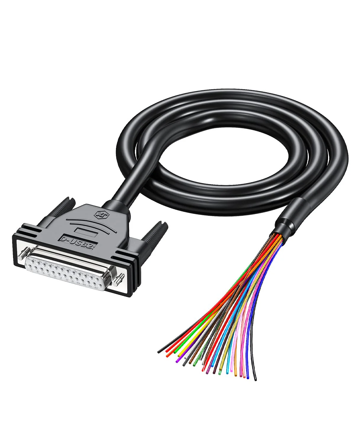 DB25 Cabel RS232 Serial Solderless Breakout Connector,D-SUB 25 PIN Adapter to Bare Wire End Extension Cable DB25 Female Connector to Bare Wire (DB25 Female, 3FT)