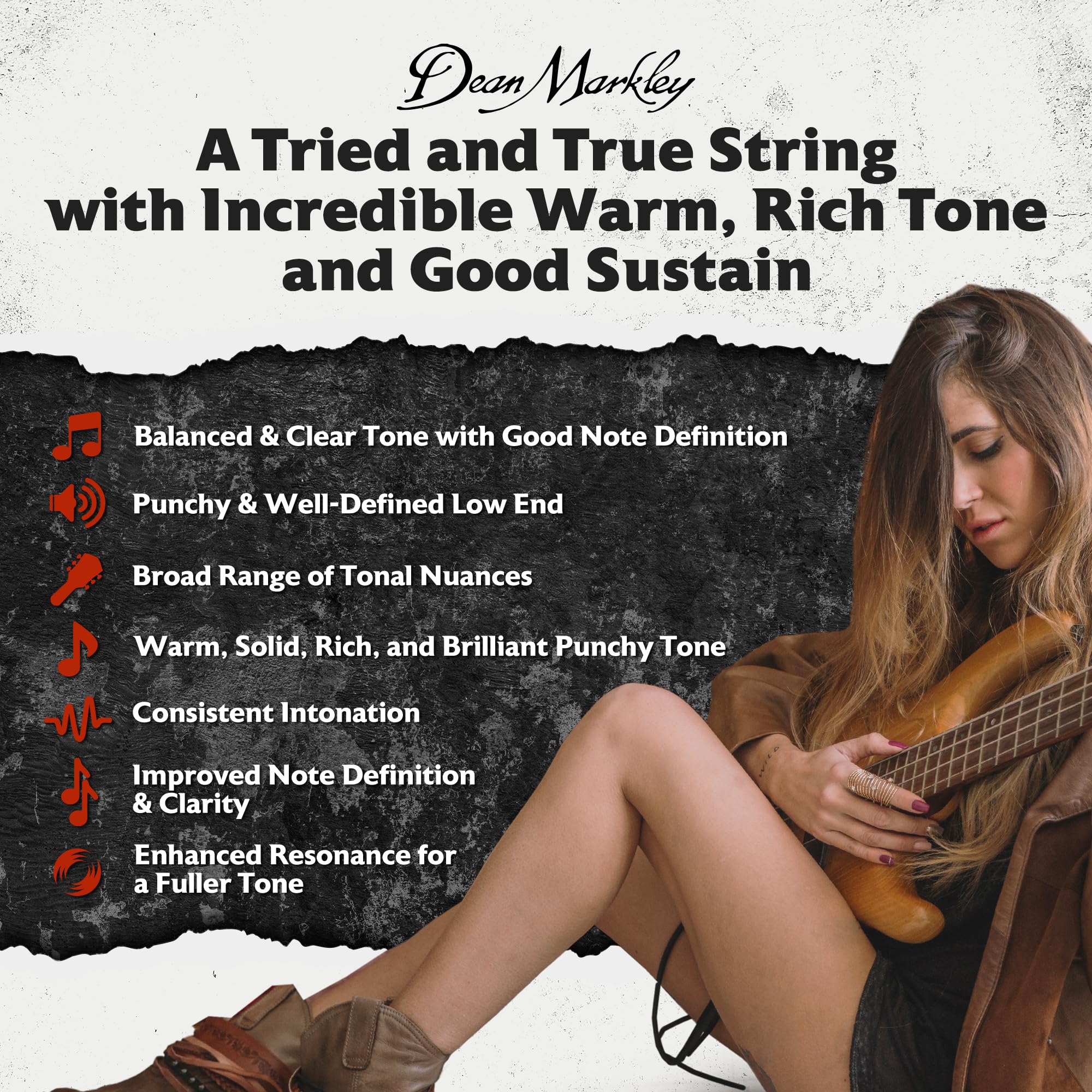 Dean Markley SR2000 Stainless Steel Bass Guitar Strings 4 String Set, 48-106 Medium 4 String Bass Guitar, Silky Smooth Bass Strings with Long Lasting and Full Tone, Made in the USA - Image 3