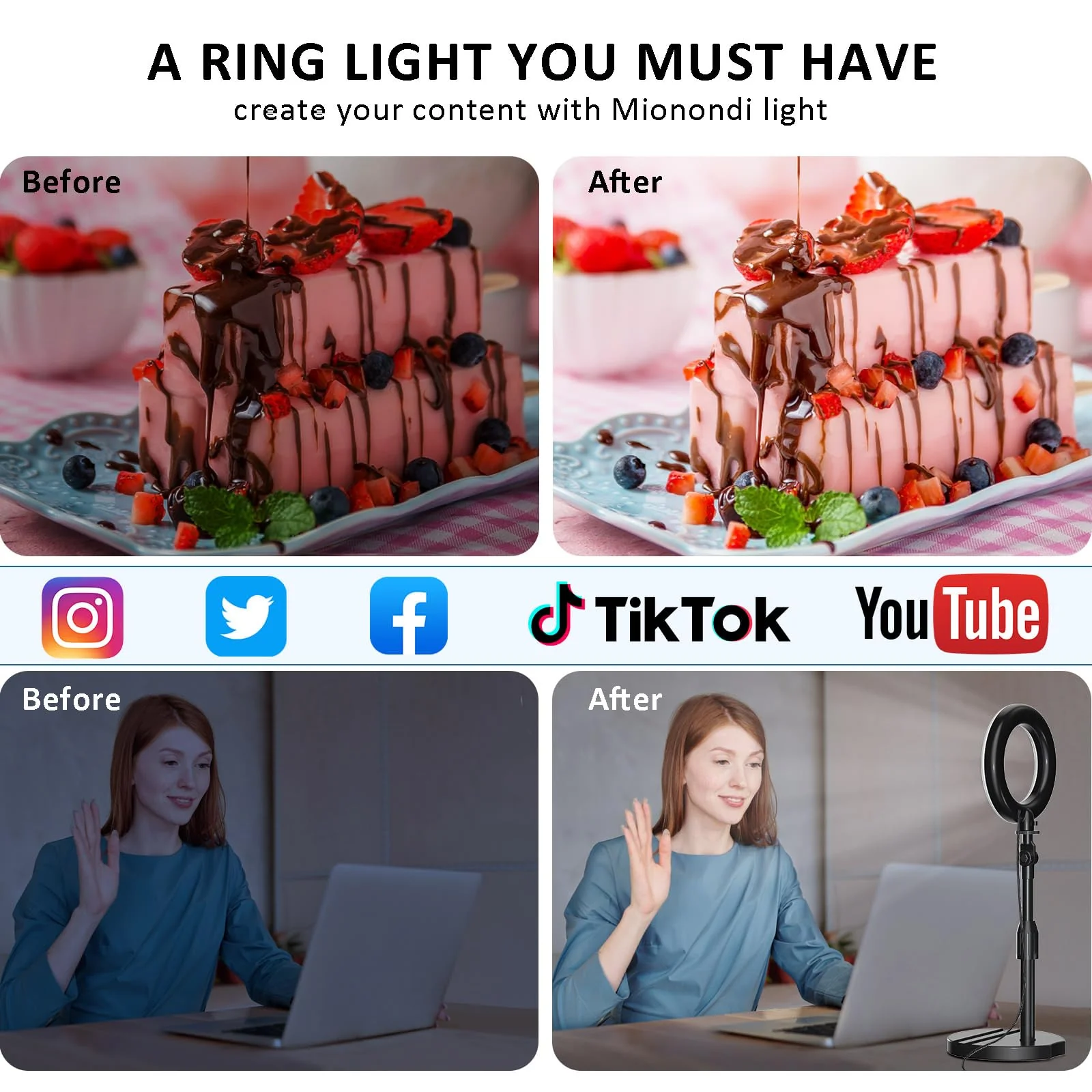 Desk Ring Light with Telescopic Stand, Travel Desktop Hola Light for Phone Selfie Laptop Zoom Video Calls Makeup Tiktok Reels Live Streaming - Image 8