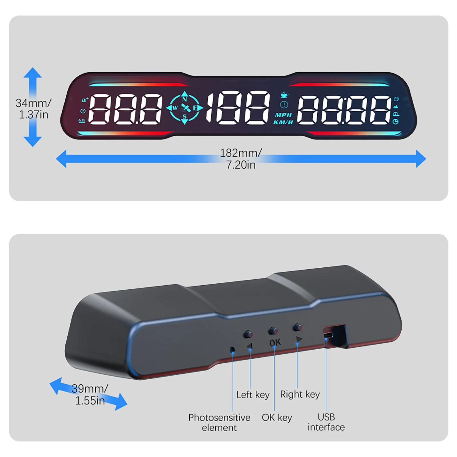 Digital GPS Speedometer,heads up display for cars,HD diapaly with MPH SpeedFatigued Driving Alert Overspeed Alarm, USB Cable Plug & Play for All Vehicle - Image 6