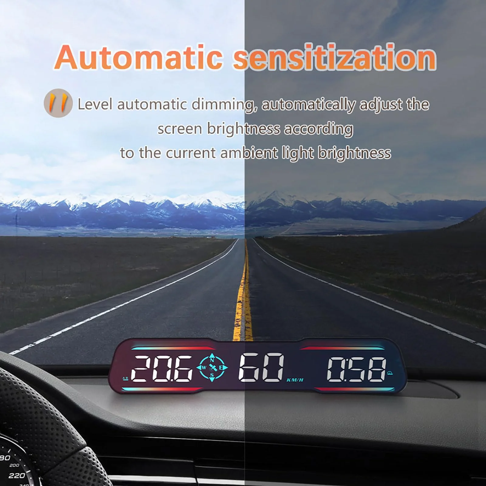 Digital GPS Speedometer,heads up display for cars,HD diapaly with MPH SpeedFatigued Driving Alert Overspeed Alarm, USB Cable Plug & Play for All Vehicle - Image 7