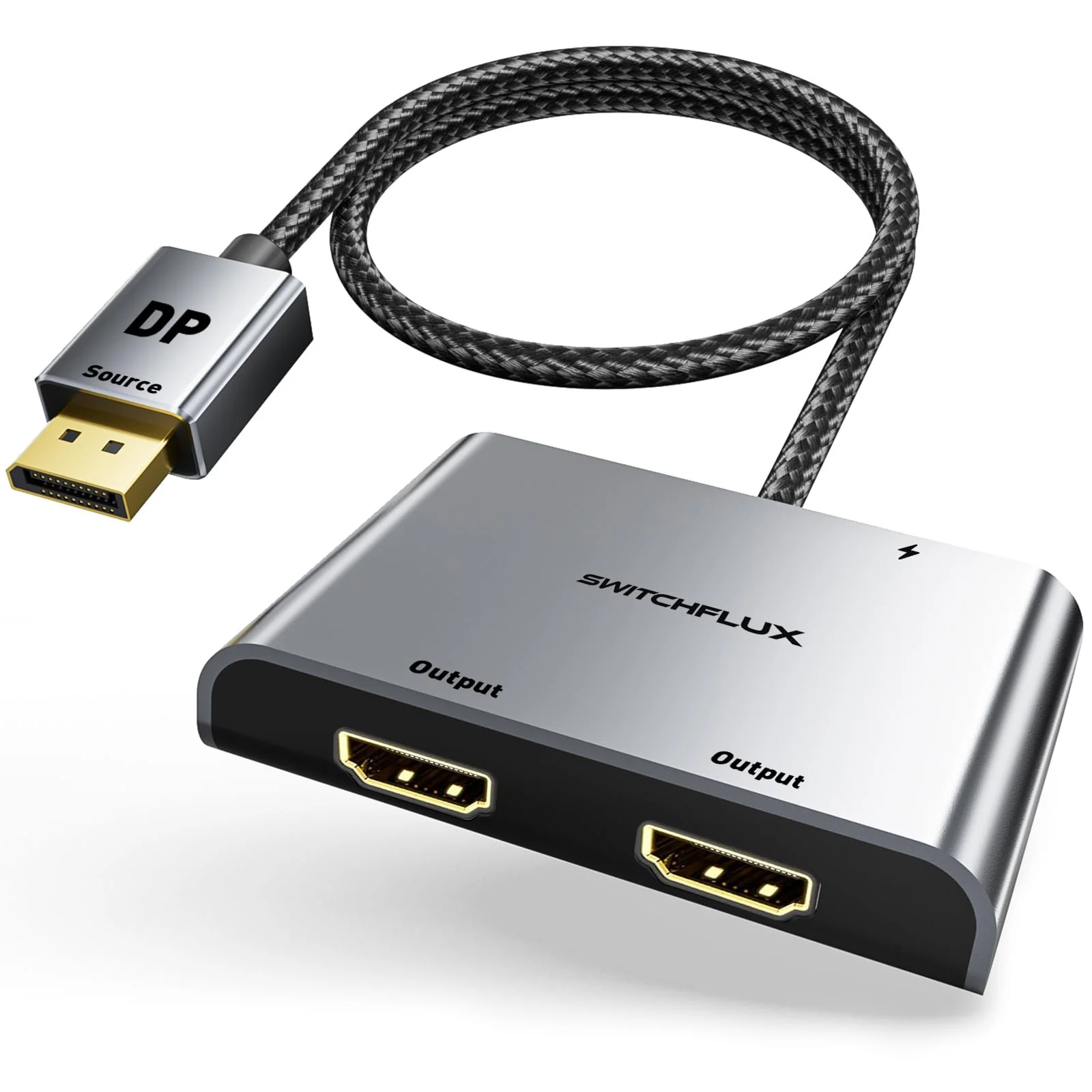 DisplayPort to Dual HDMI Adapter [4K@60Hz] DP to HDMI Splitter 1 in 2 Out Extended Display, DP 1.2 to 2 HDMI Female Converter for Dual Monitors Compatible with PC,Graphic Card and More