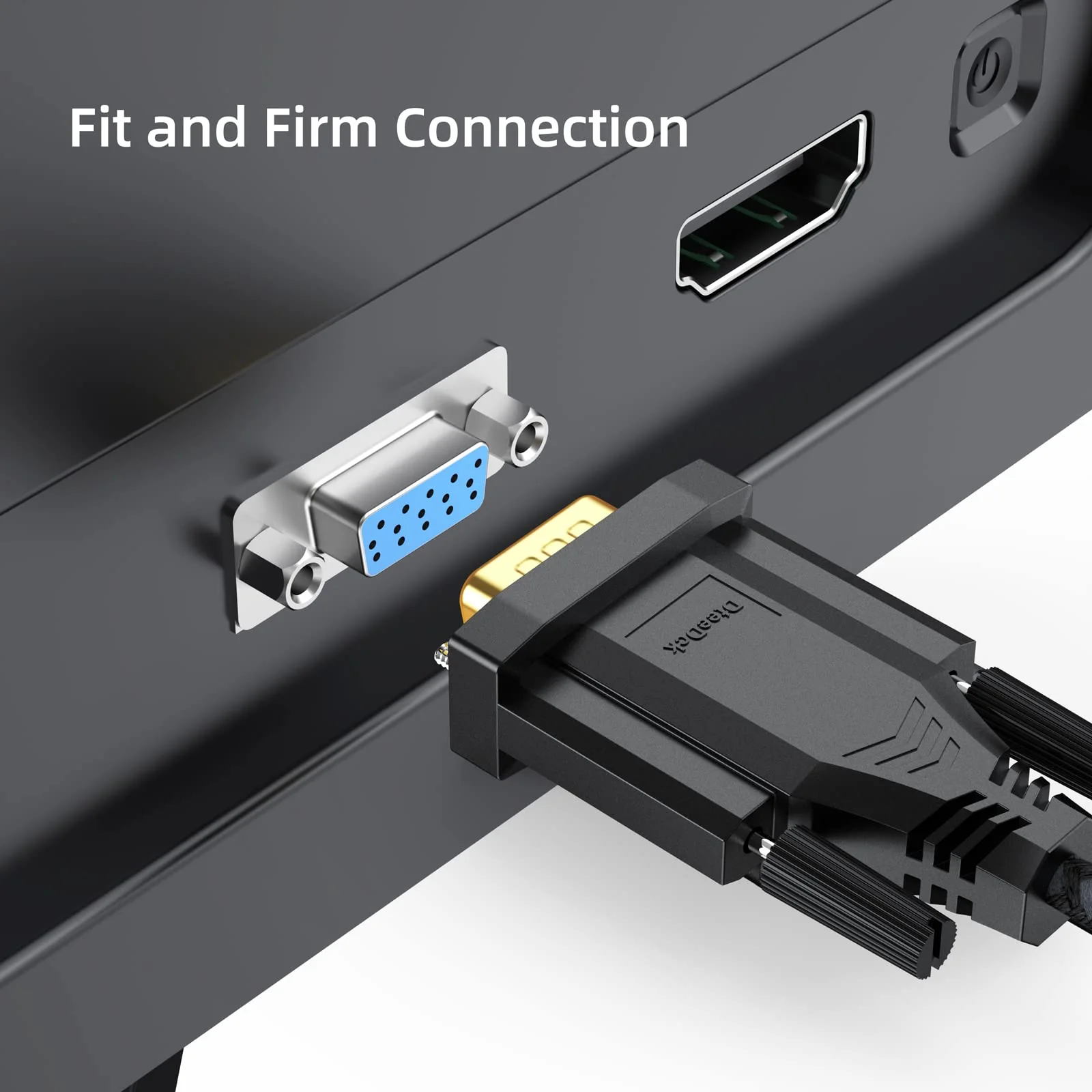 DisplayPort to VGA Cable 6ft, Display Port DP to VGA Adapter Cable Converter Male to Male Braided Cord for Monitor Desktop Laptop Display Projector HDTV 6 Feet 1 Pack - Image 7