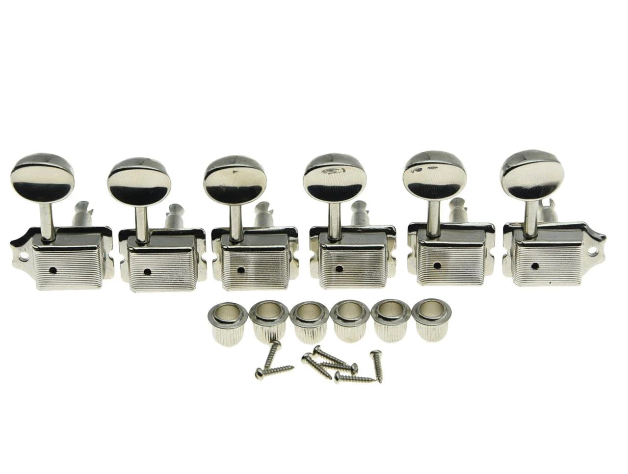 Dopro Nickel Split Shaft Vintage Guitar Tuning Keys Pegs Guitar Tuners Machine Heads for Strat Tele 6 Inline Right Handed