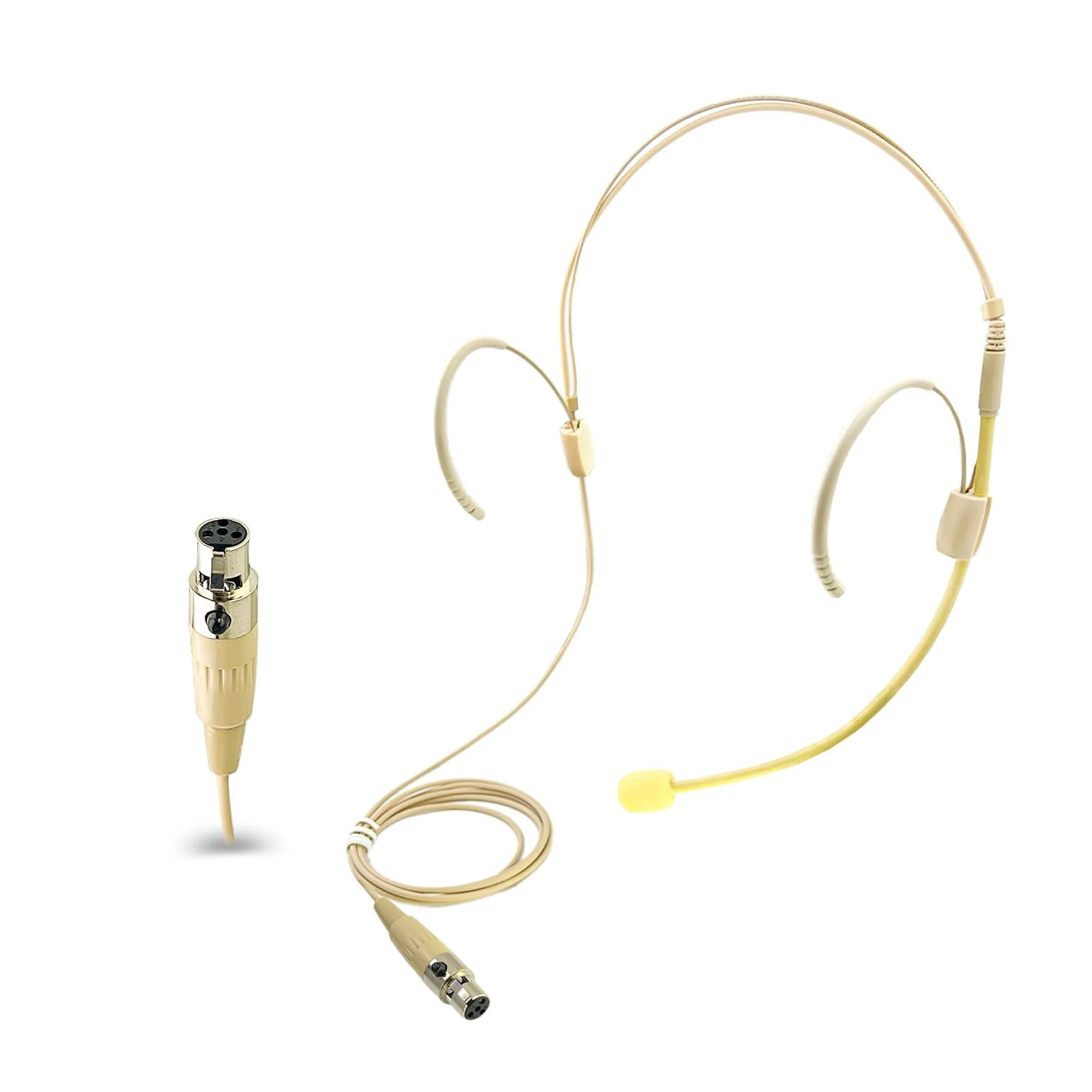 Double Earset Over Headworn Mic, Professional Headset Microphone for Shure Wireless System with Mini XLR 4 Pin TA4F Plug for Performance Theater Lecture, 1.5M/4.92FT Only for Shure Wireless System