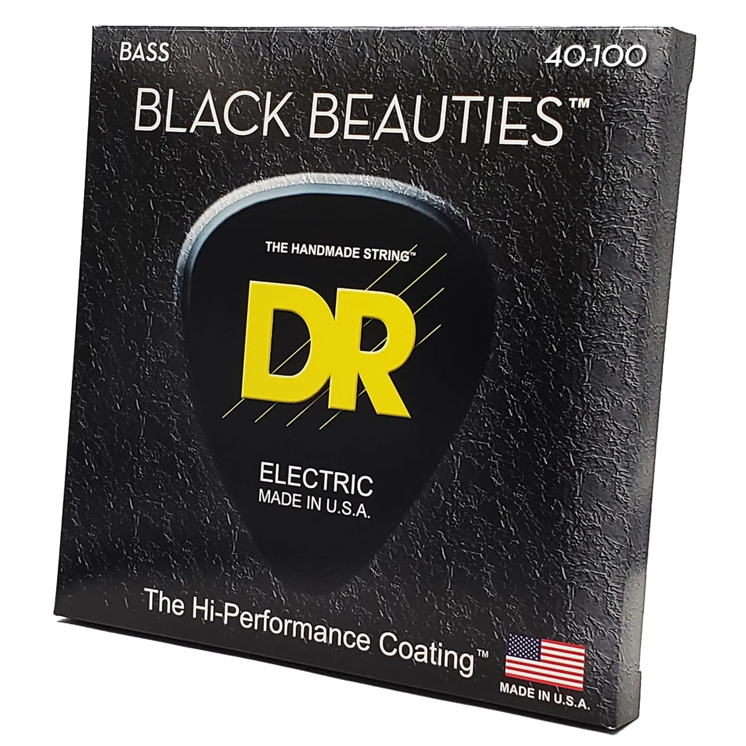 DR Strings - Black Beauties - Bass Guitar Strings 4-String Set - Light 40-100 - Black Bass Guitar Sting (BKB-40) 4-String(40-100) Bass Strings