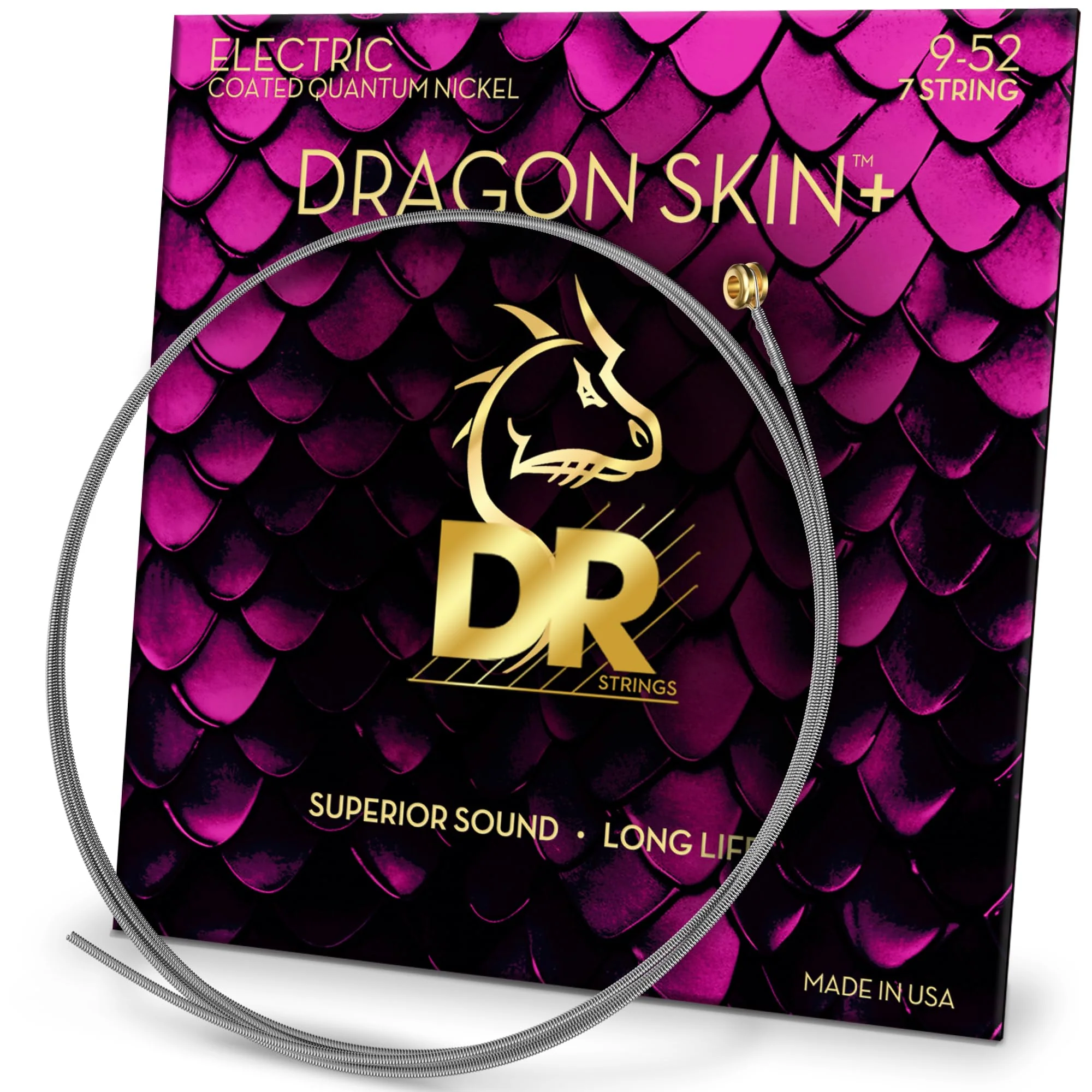 DR Strings DRAGON SKIN+ - Coated Quantum Nickel Electric Guitar Strings – DEQ-11 – Superior Sound with Comfortable Feel & Long Life – Heavy 11-50 DEQ-11 Heavy 11-50
