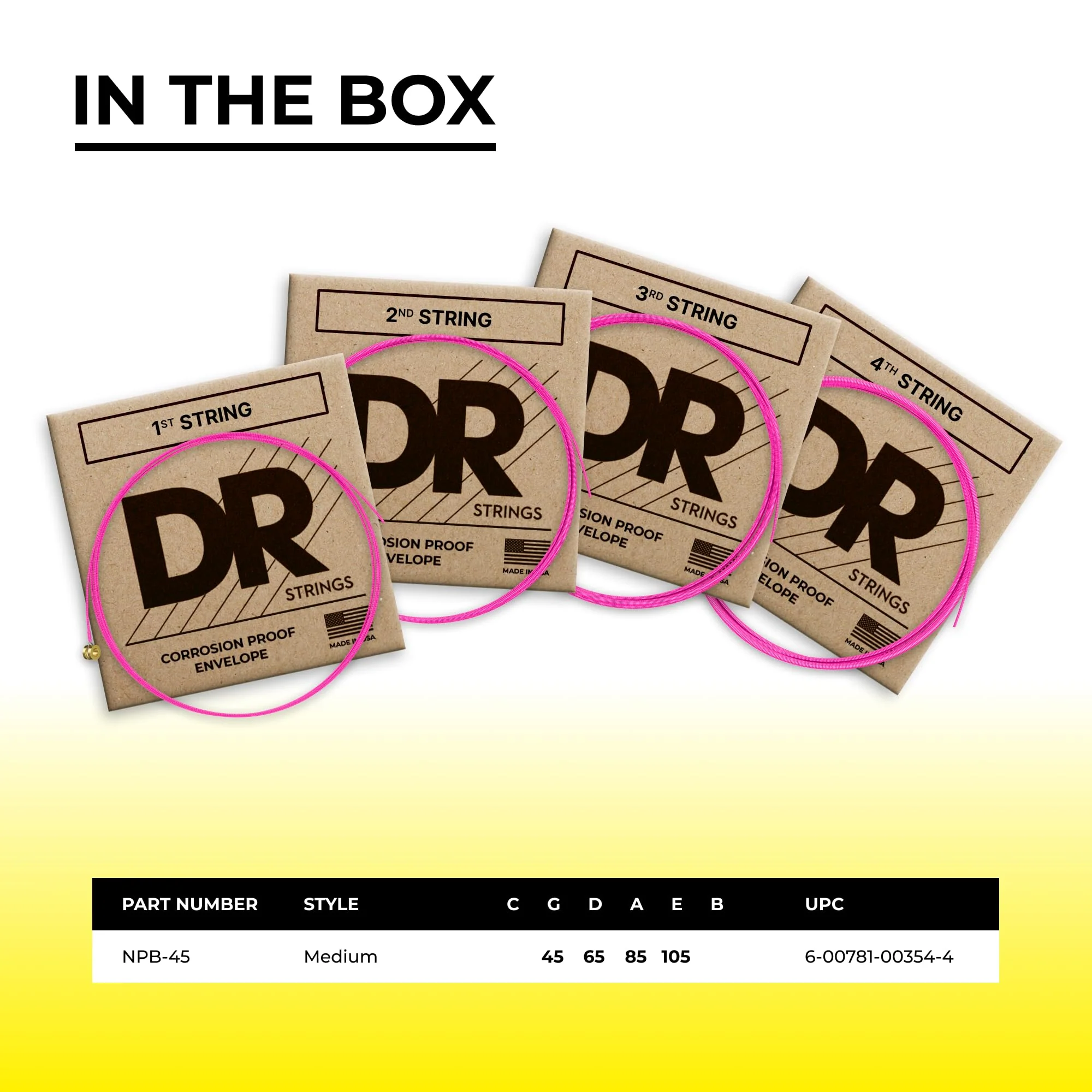 DR Strings HI-DEF NEON Bass Guitar Strings (NPB-45) - Image 5