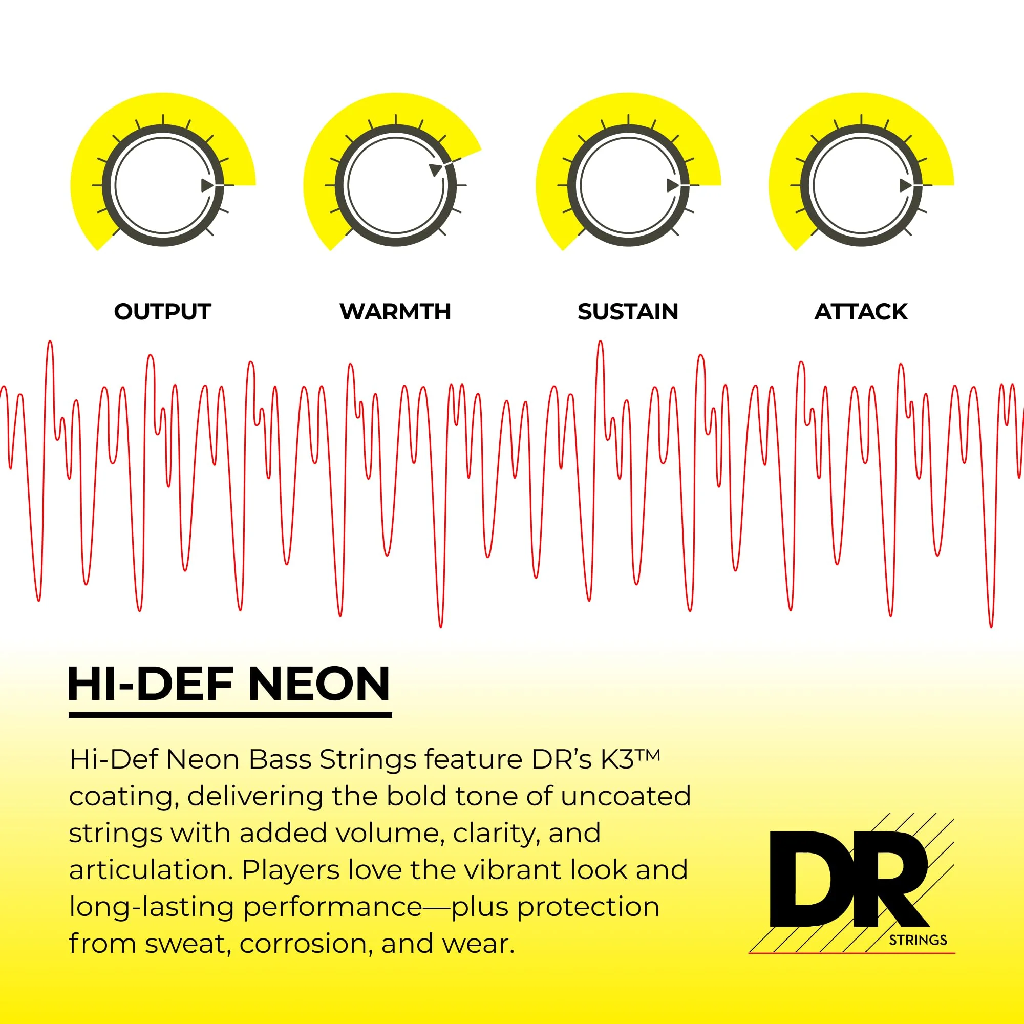 DR Strings HI-DEF NEON Bass Guitar Strings (NYB-45) - Image 3