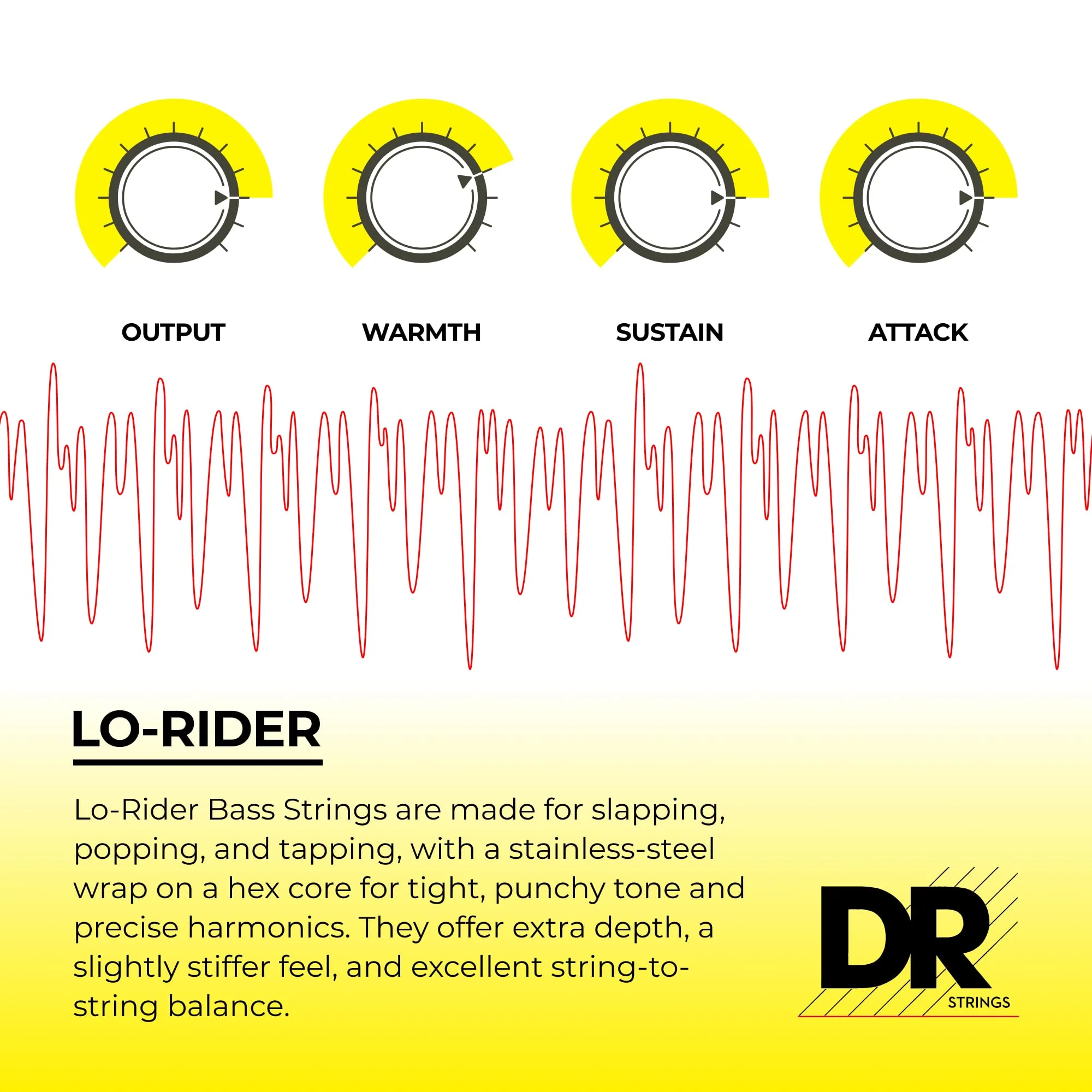 DR Strings Lo-Rider - Stainless Steel Hex Core 5 String Bass 45-130 - Image 3