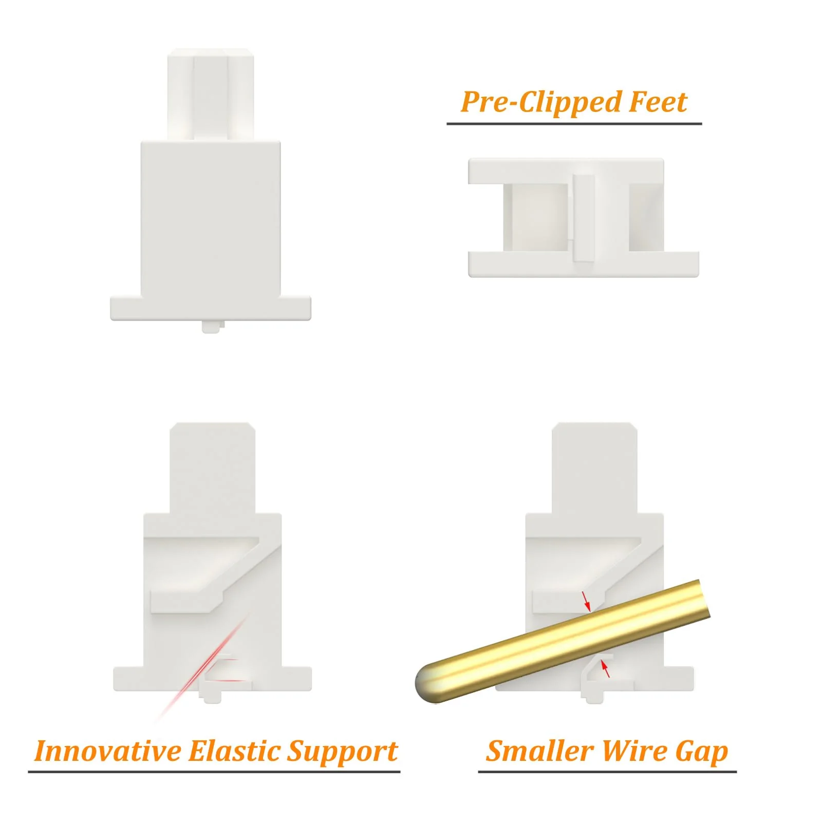 DUROCK Plate Mount Stabilizer V3, Innovative Pre-Clipped Stem for Minimum Wire Wobble 2U 6.25U 7U Keyboard Stabilizers (V3 Cream Gold 80% Kit) V3 Plate Cream Gold - Image 3