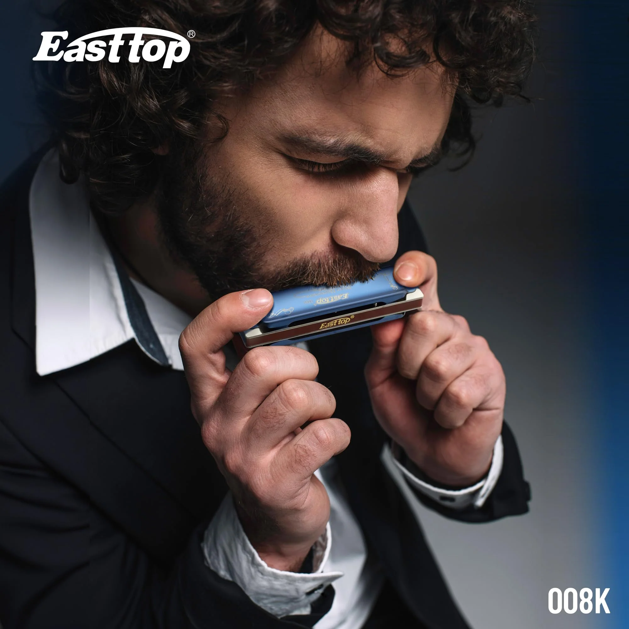 East top Harmonica Key of C, 10 Holes 008K Diatonic Mouth Organ with Blue Case, Standard Harmonica For Adults, Professionals, Beginners and Students, as a Gift blue-C - Image 6