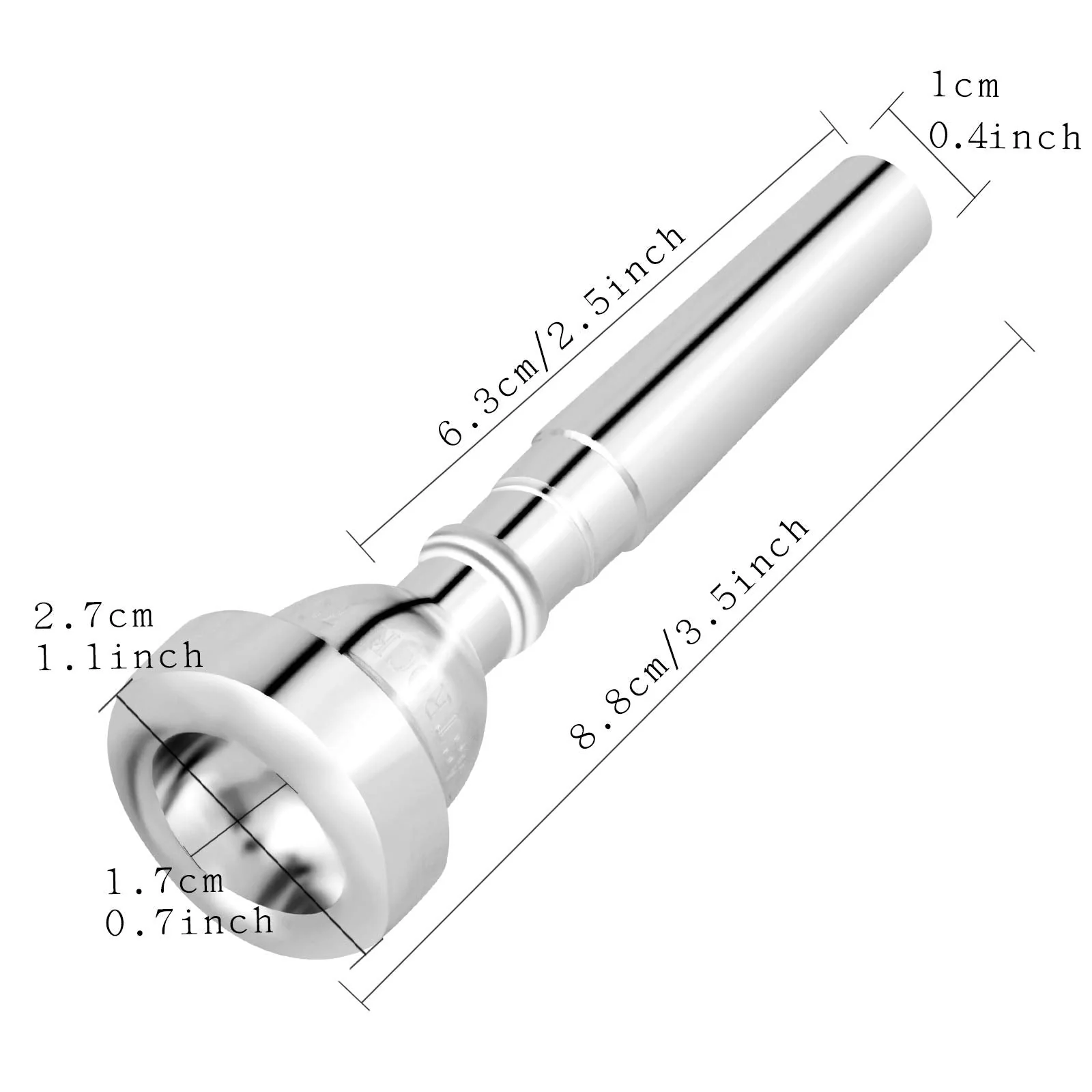 EastRock 3C 5C 7C Set Trumpet Mouthpiece Silver Plated Bb Trompeta Mouthpiece Trumpet Instrument Accessories Vacuum Packed - Image 3