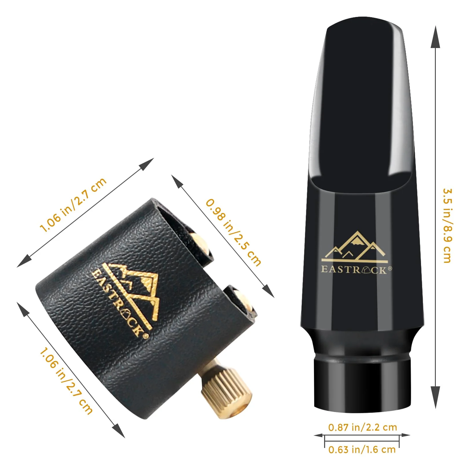 EASTROCK Alto Saxophone Mouthpiece Kit includes Leather Ligature, Plastic Cap, Professional Alto Sax Mouthpiece, Musical Instruments Accessory for Beginner/Student/Musician KIT 1 - Image 4
