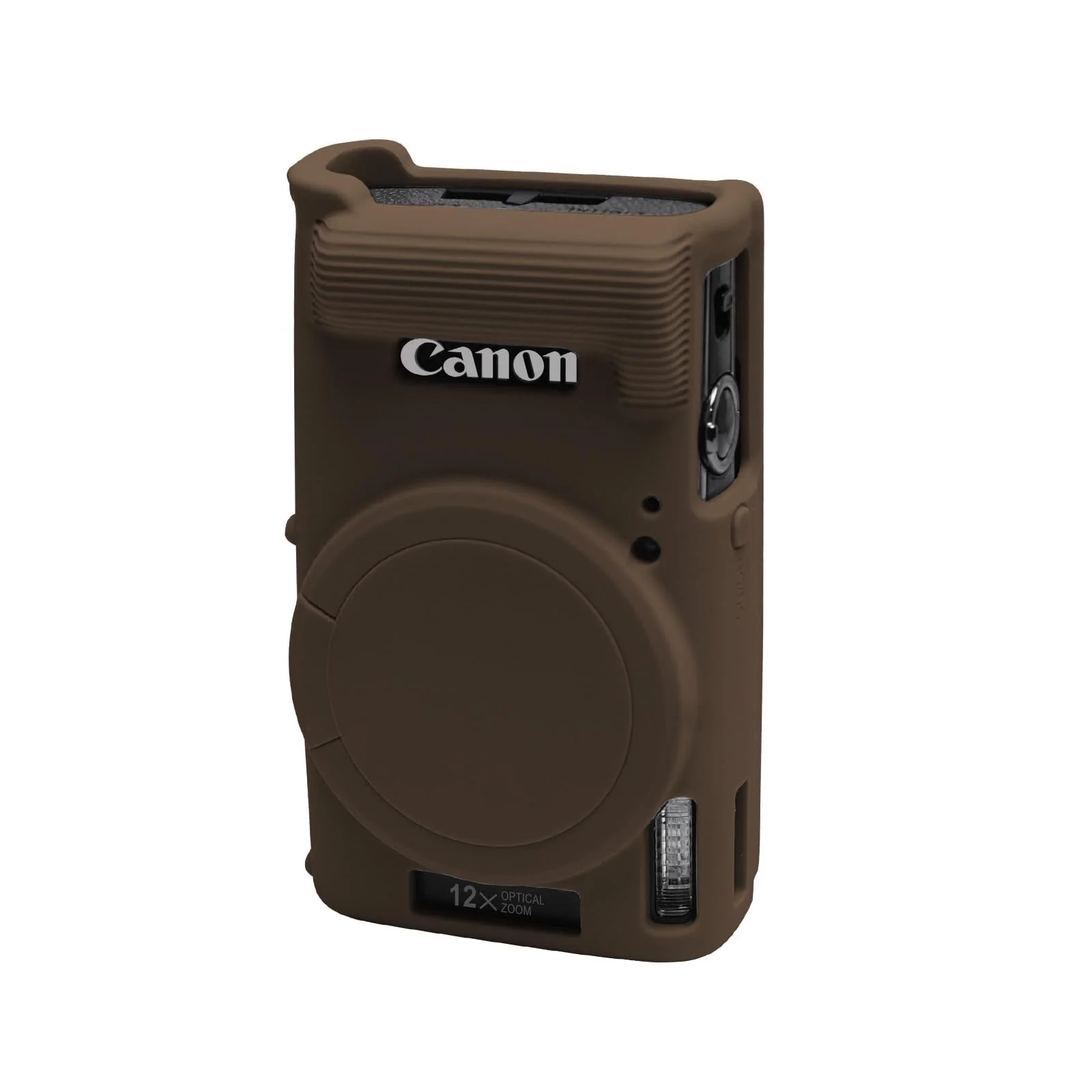 Easy Hood Case for Canon PowerShot IXY 650/ELPH 360 Camera, Soft Silicone Camera Cover with Removable Lens Cap, Slim Fit Anti-Scratch Carrying Protective Case Camera Body Skin Sleeve(Brown) Brown