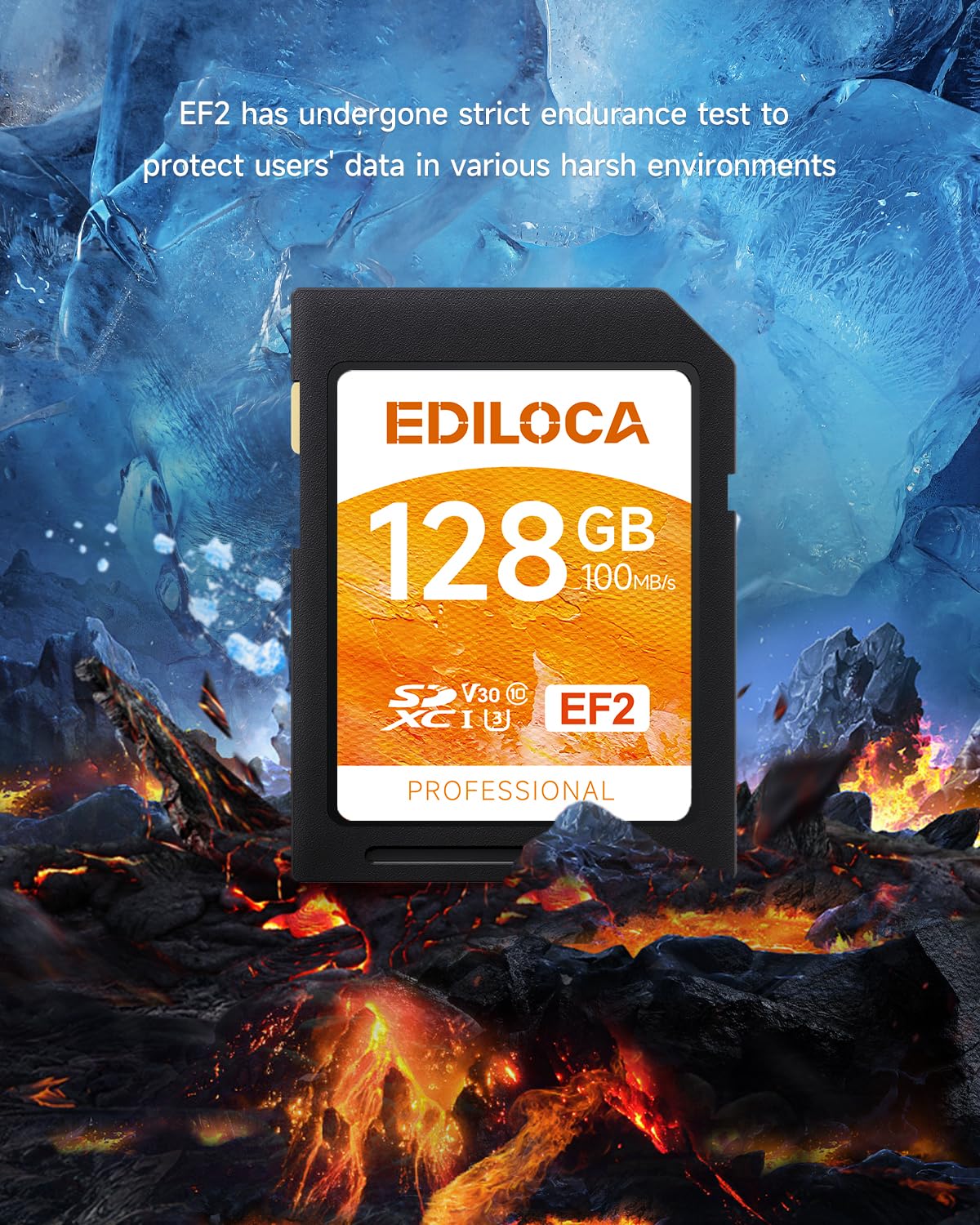EF2_128GB UHS-I SD Card UHS-I Memory Card Fast Storage, Read Speed 100MB/s, Write Speed 90MB/s, C10, U3, V30, Full-HD & 4K Video, SD Card, Must-Have for Professional Photographers 128GB EF2 -100MB/s - Image 4
