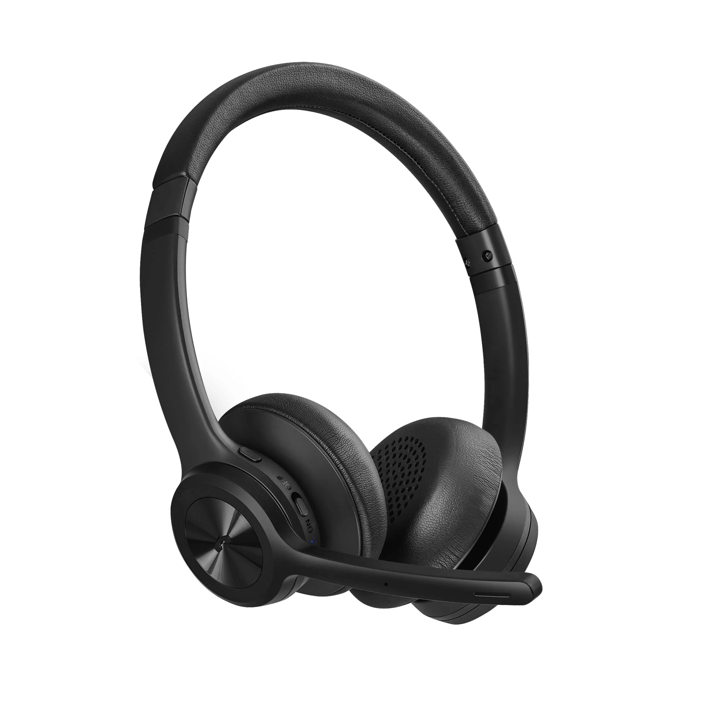 EKVANBEL Bluetooth Headset V5.2, Wireless Headphones with Noise Cancelling Microphone, On Ear Wireless Headset for Cell Phones Laptop Computer Black