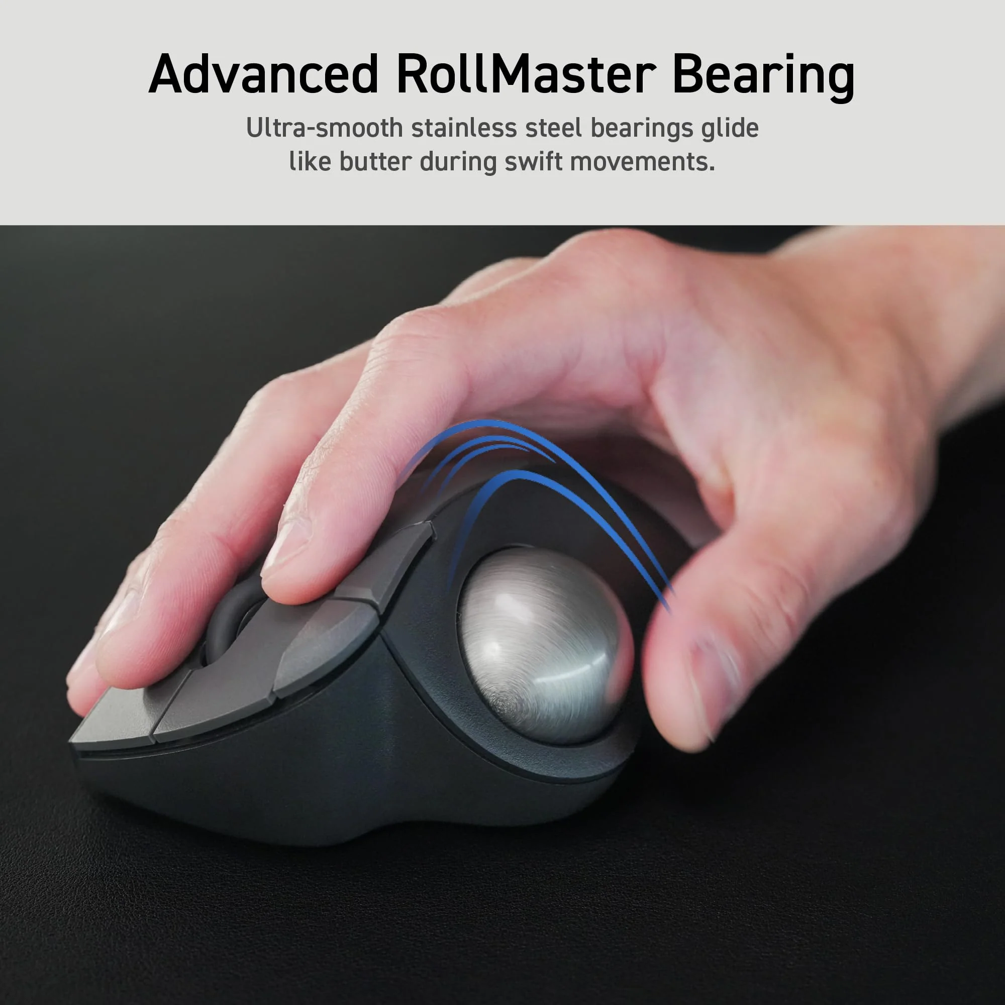 ELECOM Ergonomic Comfort Design Trackball IST Bluetooth 5.3, Super-Smooth Tracking with Roller Ball Bearing, 36mm Ball, Thumb control, Compatible for Windows, PC, Mac, iPadOS, and Android (M-IT11BRBK) Black - Image 3