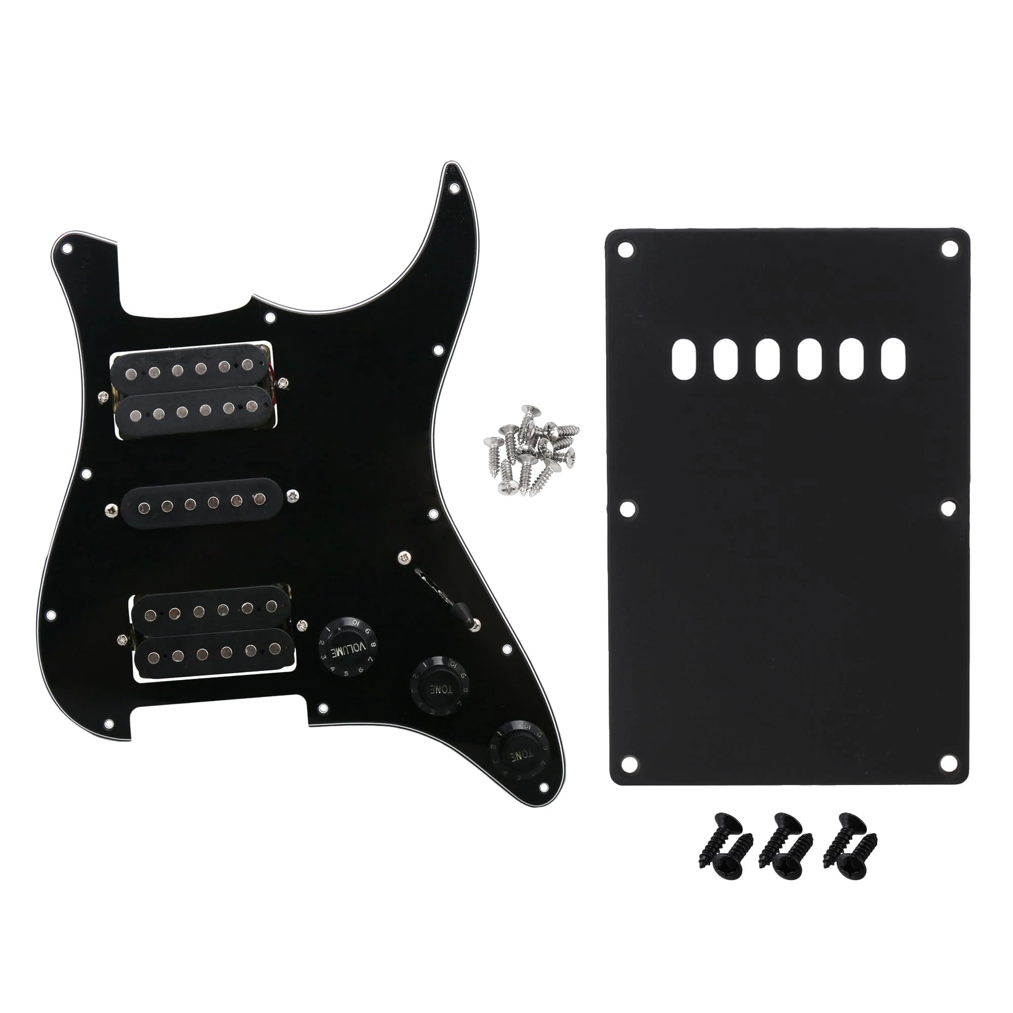 Electric Guitar Pickguard Sets HSH 3 Ply SSS Single Coil and Tremolo Spring Trem Cover Back Plate