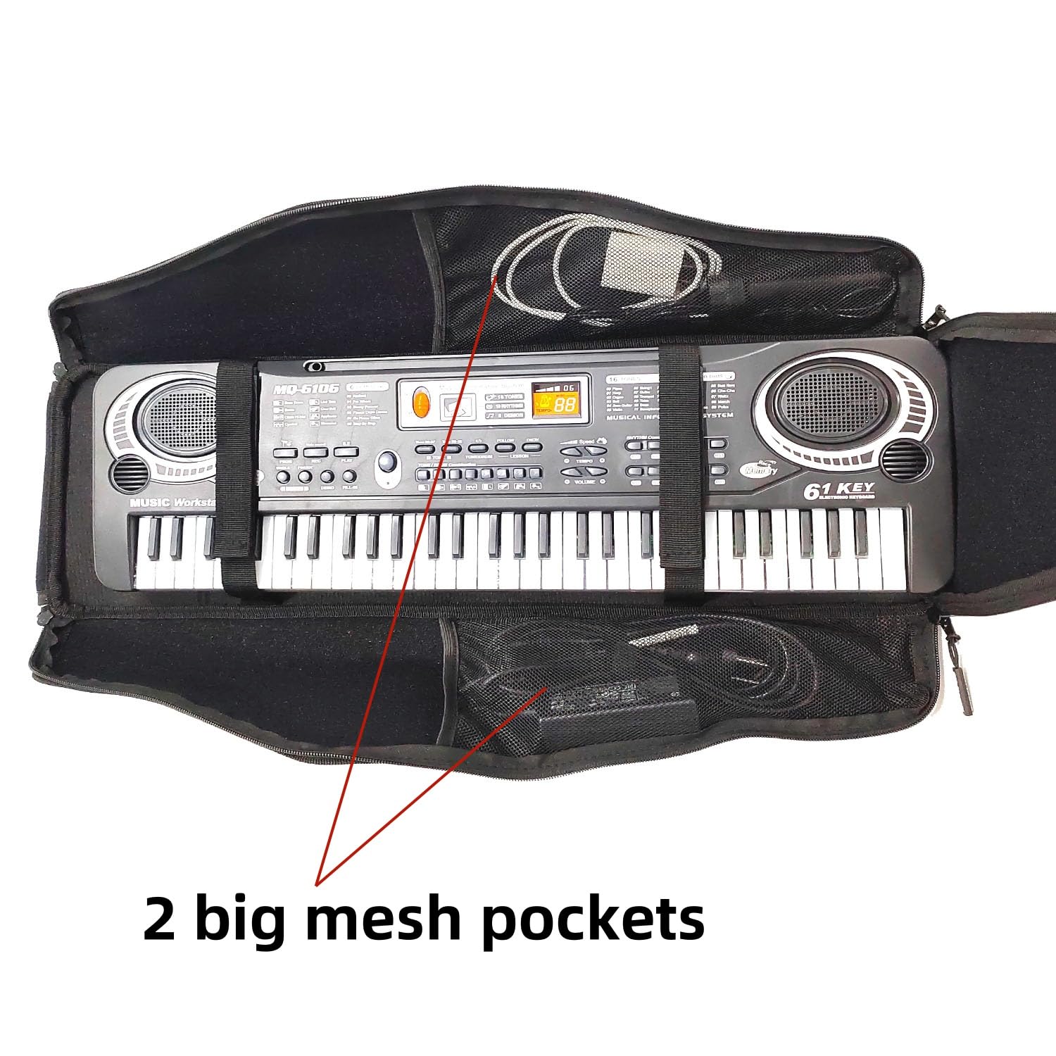 Electronic Keyboard Bag For 32 Keys Piano Dust Cover Bag with Adjustable Straps and V-Shaped Reflective Design-Easy to Carry(Long 22 IN Width 6.5 IN Height 2.56 IN) Small - Image 5