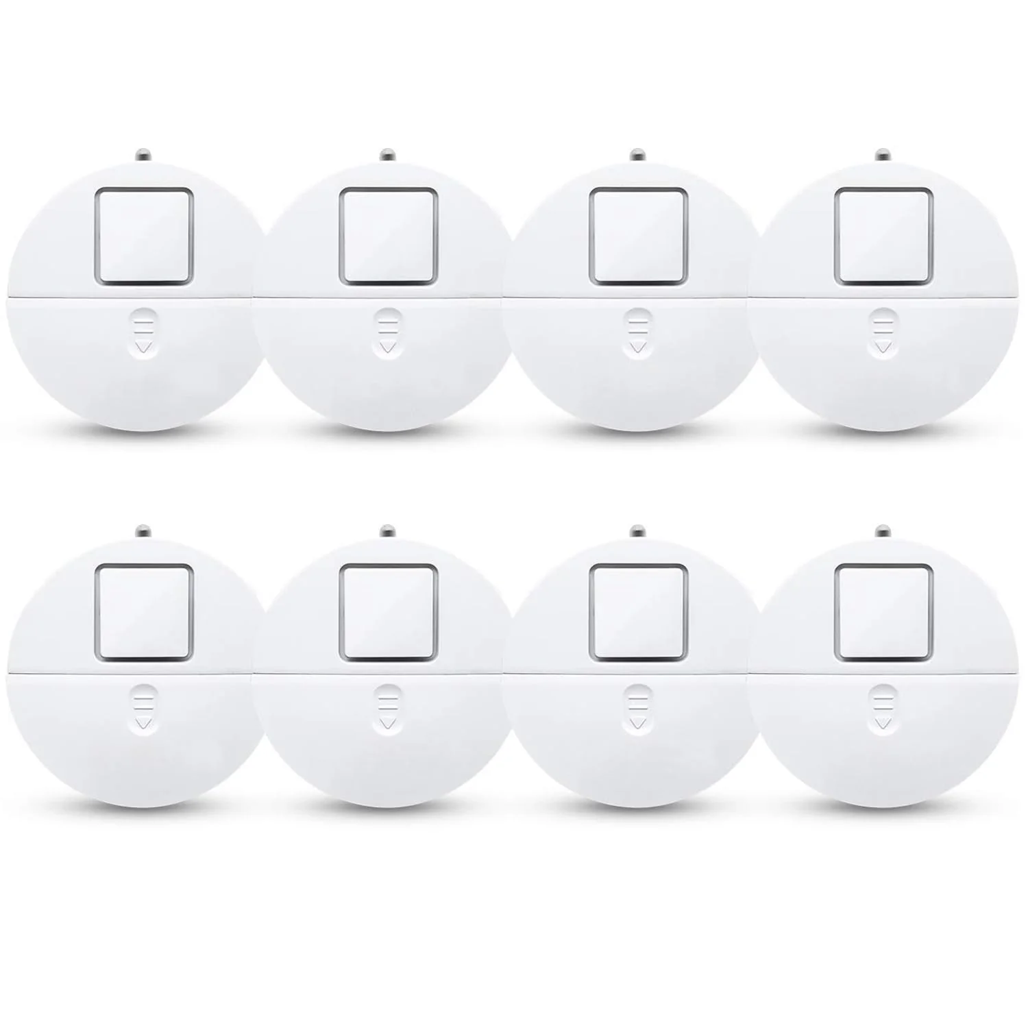 EVA LOGIK Modern Ultra-Thin Window Alarm with Loud 120dB Sound and Vibration Sensors Compatible with Virtually Any Window, Glass Break Alarm Perfect for Home, Office, Dorm Room- 8 Pack
