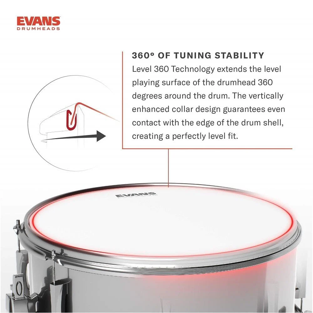 Evans Heavyweight Coated Drumhead - Coated Snare Drum Head - Reverse Dot for Durability, Focus, Attack - 2 Plies of Film - 14 Inch - Image 4