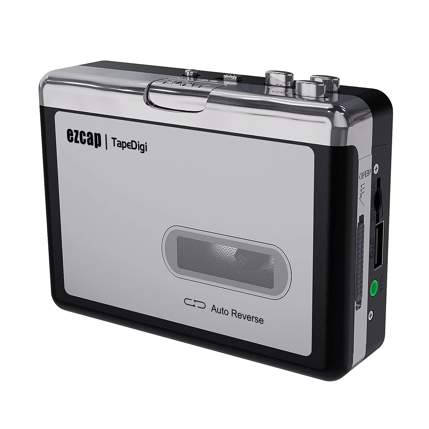 Ezcap USB Cassette Tape to MP3 Converter, Digital Tape Player Cassette Capture Converts Tape to MP3 into USB Flash Drive, No PC Required No Bluetooth Black