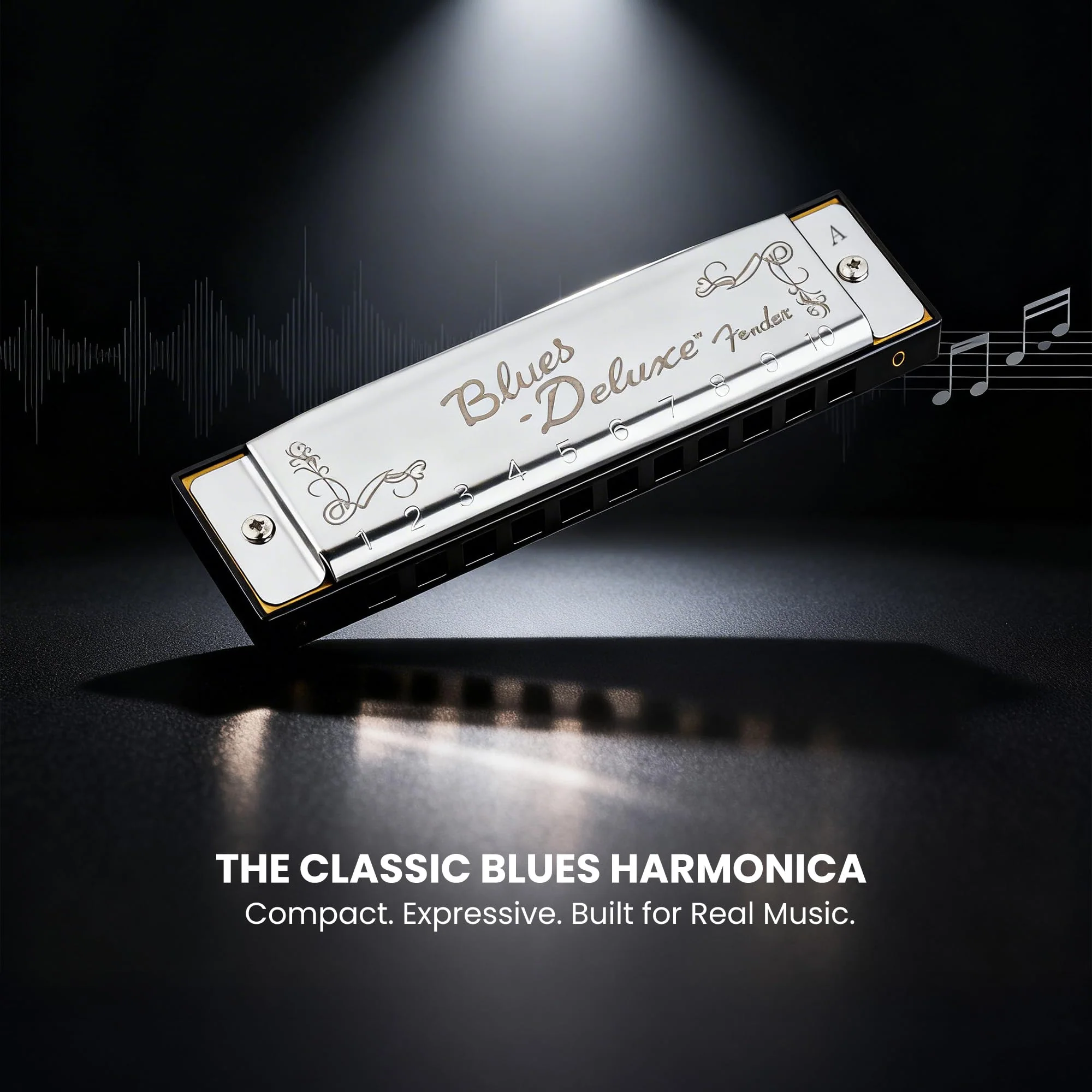 Fender Blues Deluxe Harmonica - Key of G Bundle with Carrying Case, Austin Bazaar Online Manual, and Polishing Cloth - Image 6