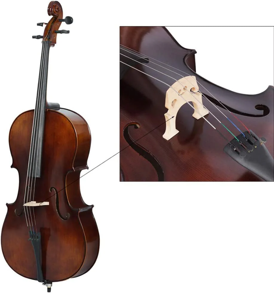 Fitted 4/4 Full Size Cello Maple Bridge Finer Grade Solid Maple Wood Cello Bridge Replacement Cello Parts & Accessory - Image 5