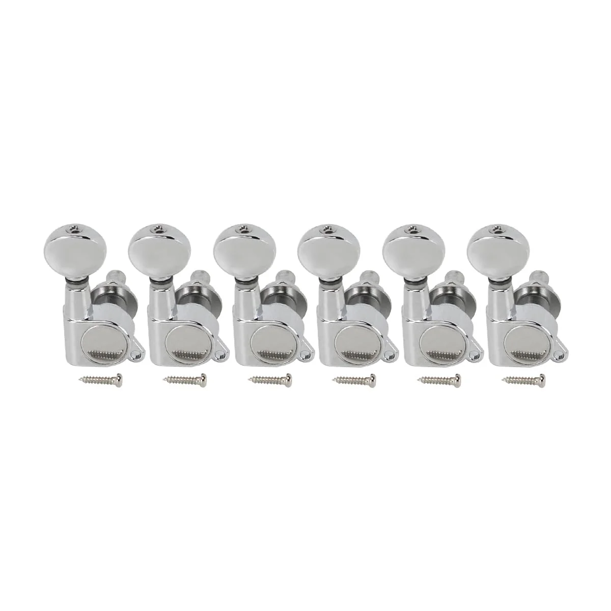 FLEOR 6R Sealed Guitar Tuners Machine Heads Tuning Pegs Keys Set Chrome Fit Electric Guitar Part
