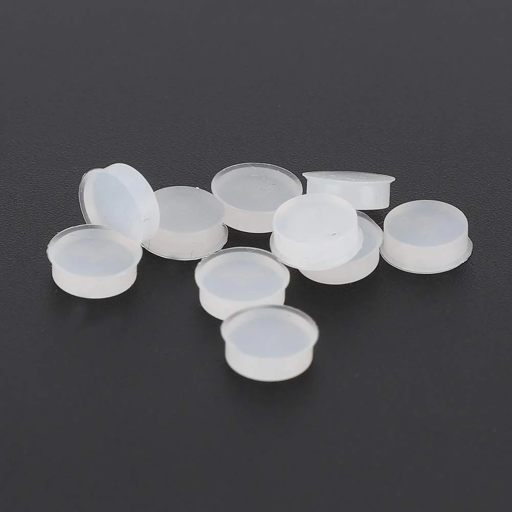 Flute Key Cover, 7x2.5mm Flutes Repair Part, 10Pcs Soft Rubber Open Hole Plug Flutes Repair Parts Musical Instrument Accessories for Most Types of Flute(Transparent)