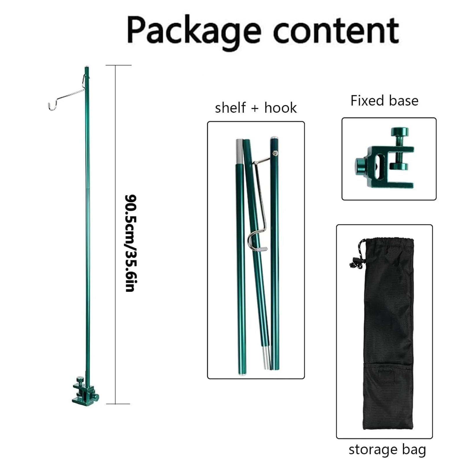 Foldable Infusion Stand Medical Liquid Hook Rack Aluminium Stand Infusion Stand for Home/Hospital/Clinic, Portable Infusion Stand with Practical Packaging (Dark Green) dunkelgrün - Image 4