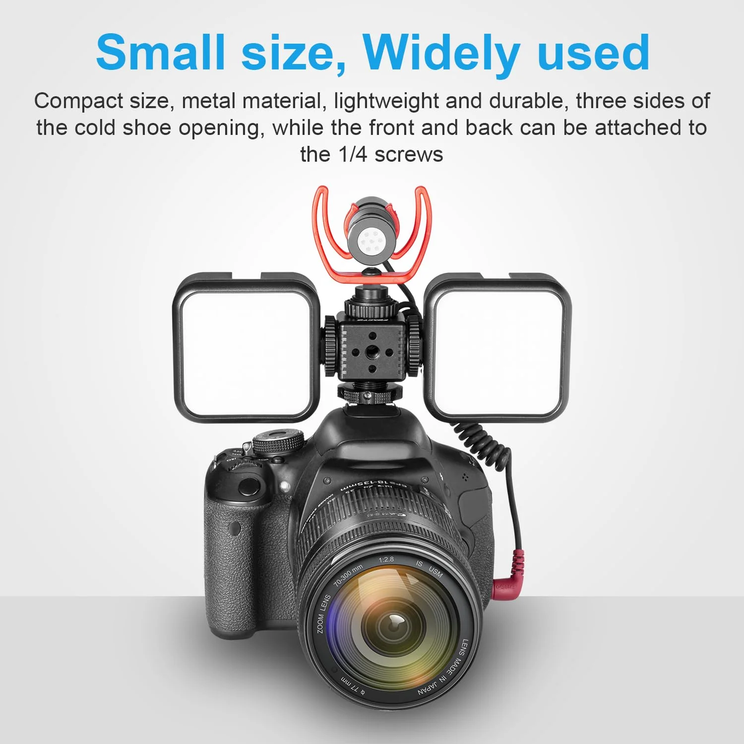 FOMITO 3 Port Cold Shoe Mount with 1/4"-20 Thread for Camea Cage Tripod Grip Flash LED Monitor Microphone - Image 2