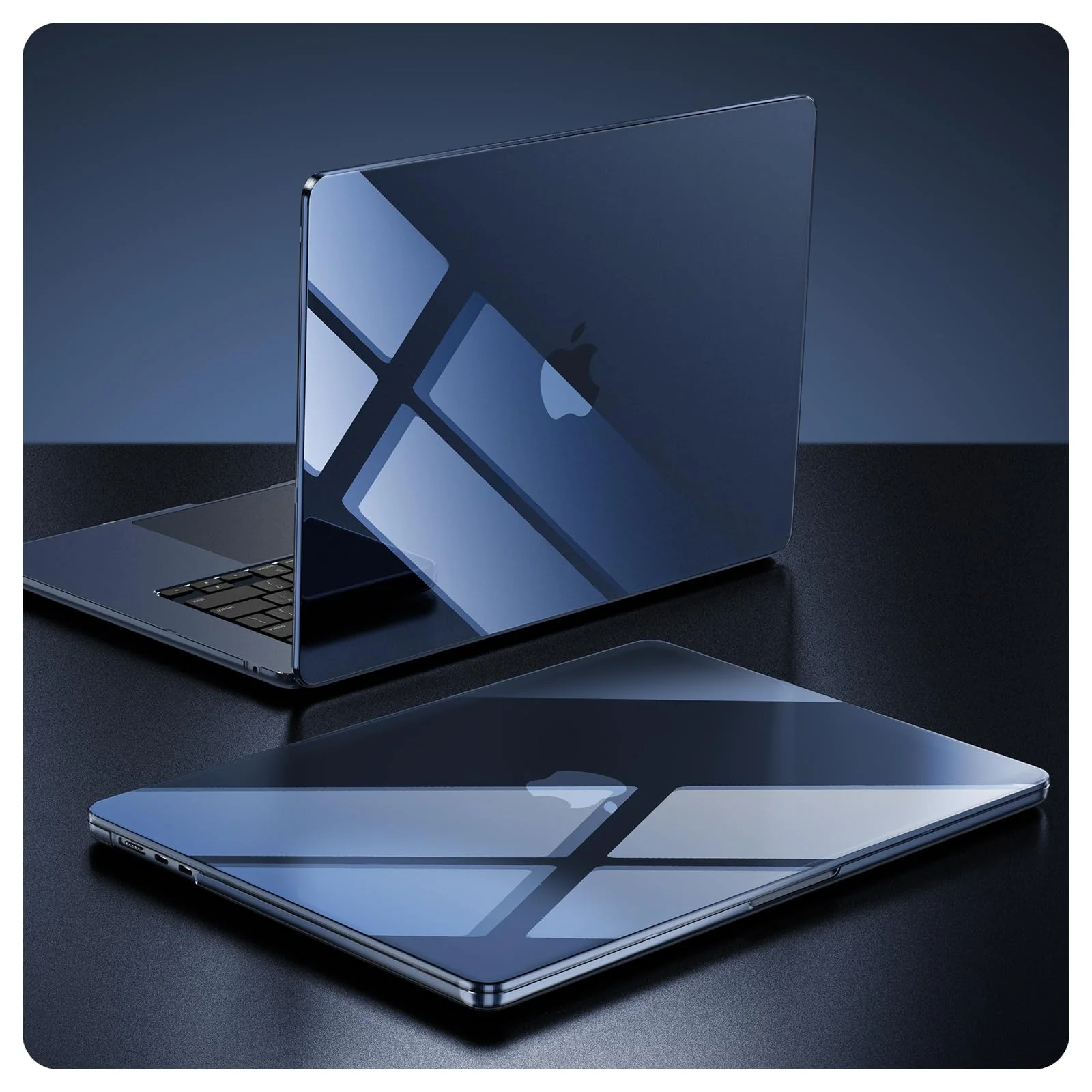 for MacBook Air 15 inch Case M3 M2 2024 2023 [Exclusive Midnight, Dazzle Boldly] [Outshine Bare Beauty] Hard Shell Protective Cover for Laptop Model A3114 A2941 - Crystal Midnight