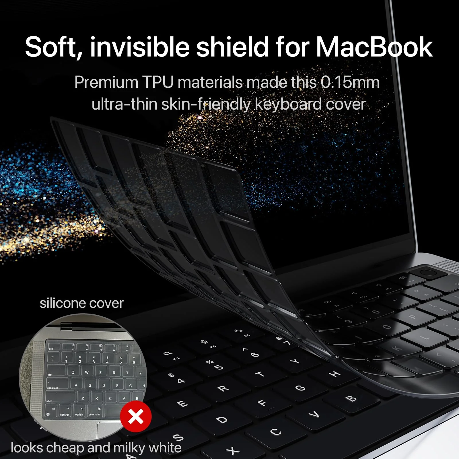 for MacBook Air 15 inch Case M3 M2 2024 2023 New [100% Match Official Color] [Ultra Thin Armor] Hard Shell + Translucent Keyboard Cover for Laptop Model A3114 A2941 - Starlight Clear - Image 6
