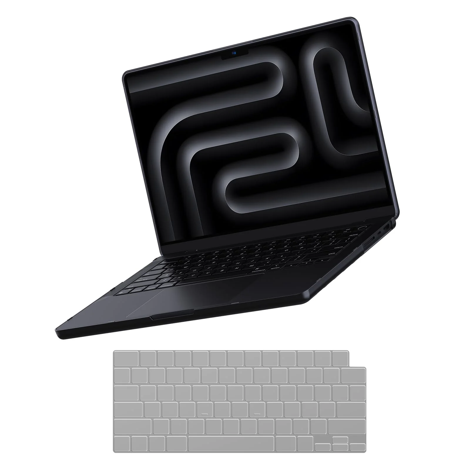 for MacBook Pro 14 inch Case 2024-2021 M3 Pro/Max A2918 A2992 M2 A2779 M1 A2442 [100% Match Official Color] Hard Shell + Translucent Keyboard Cover for Laptop - Space Black Clear