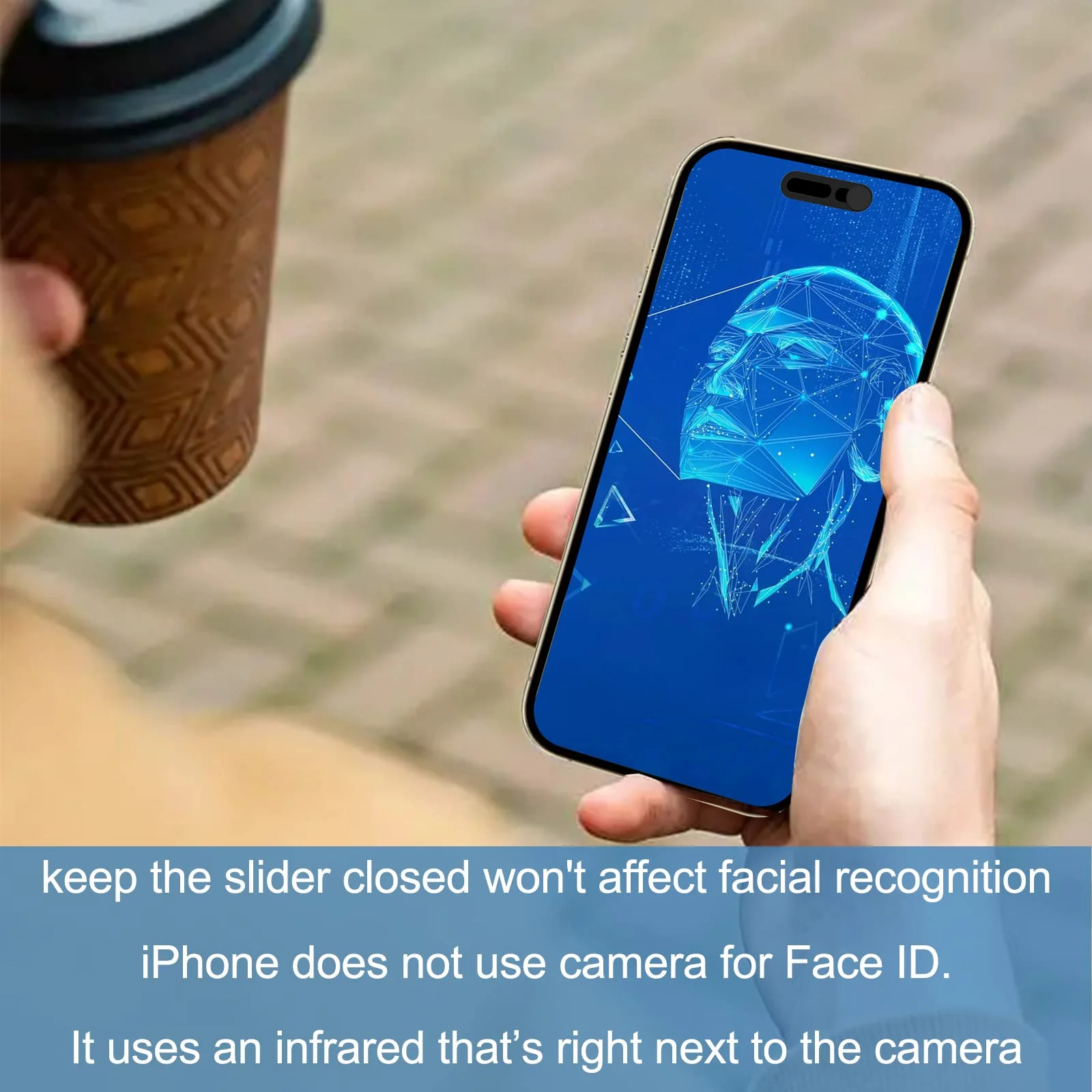 Front Camera Cover,Webcam Cover Compatible for Phone 14Pro/14 Pro Max/15/15Plus/15Pro/15Pro Max,Protect Privacy and Security,Not Affect Face ID, 2 Pack-Black Black - Image 3