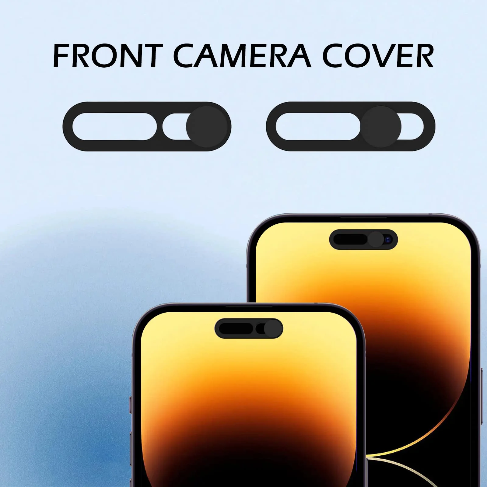 Front Camera Cover,Webcam Cover Compatible for Phone 14Pro/14 Pro Max/15/15Plus/15Pro/15Pro Max,Protect Privacy and Security,Not Affect Face ID, 2 Pack-Black Black - Image 7