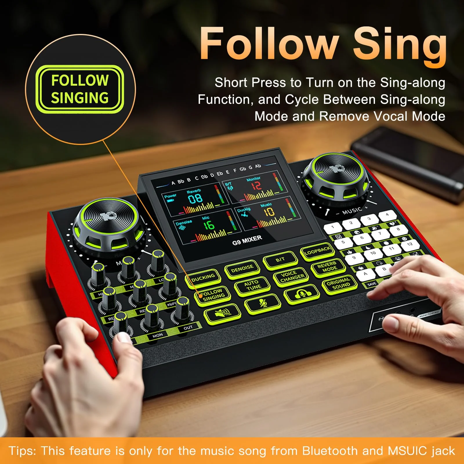 G9 Gaming Audio Mixer,Podcast Equipment Live Sound Card for Streaming,Audio Interface DJ Mixer Sound Card/Board Condenser Microphone for Tiktok Gaming Video Content Creator Kit. - Image 7