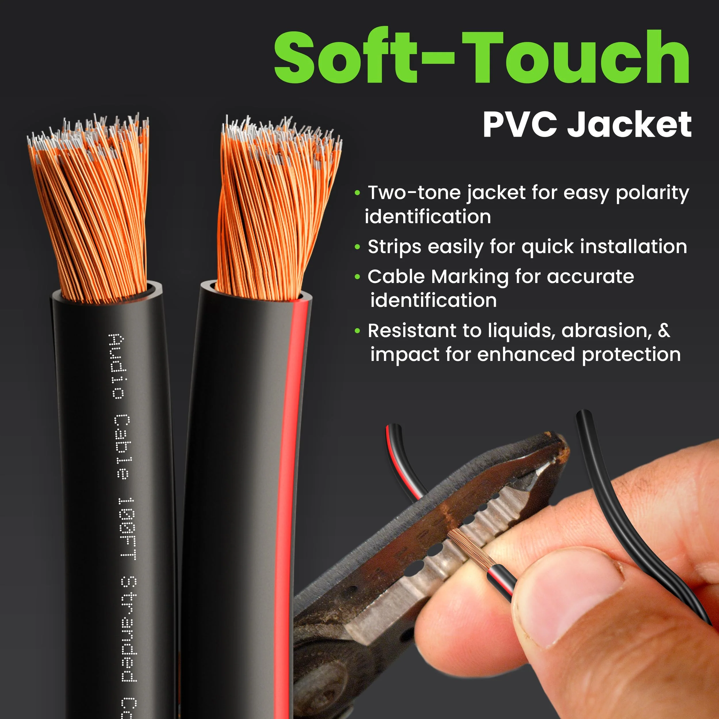 GearIT 14AWG Speaker Wire, Pro Series 14 Gauge Speaker Wire Cable (20 Feet / 6.09 Meters) Great Use for Home Theater Speakers and Car Speakers, Black 20 Feet - Image 2