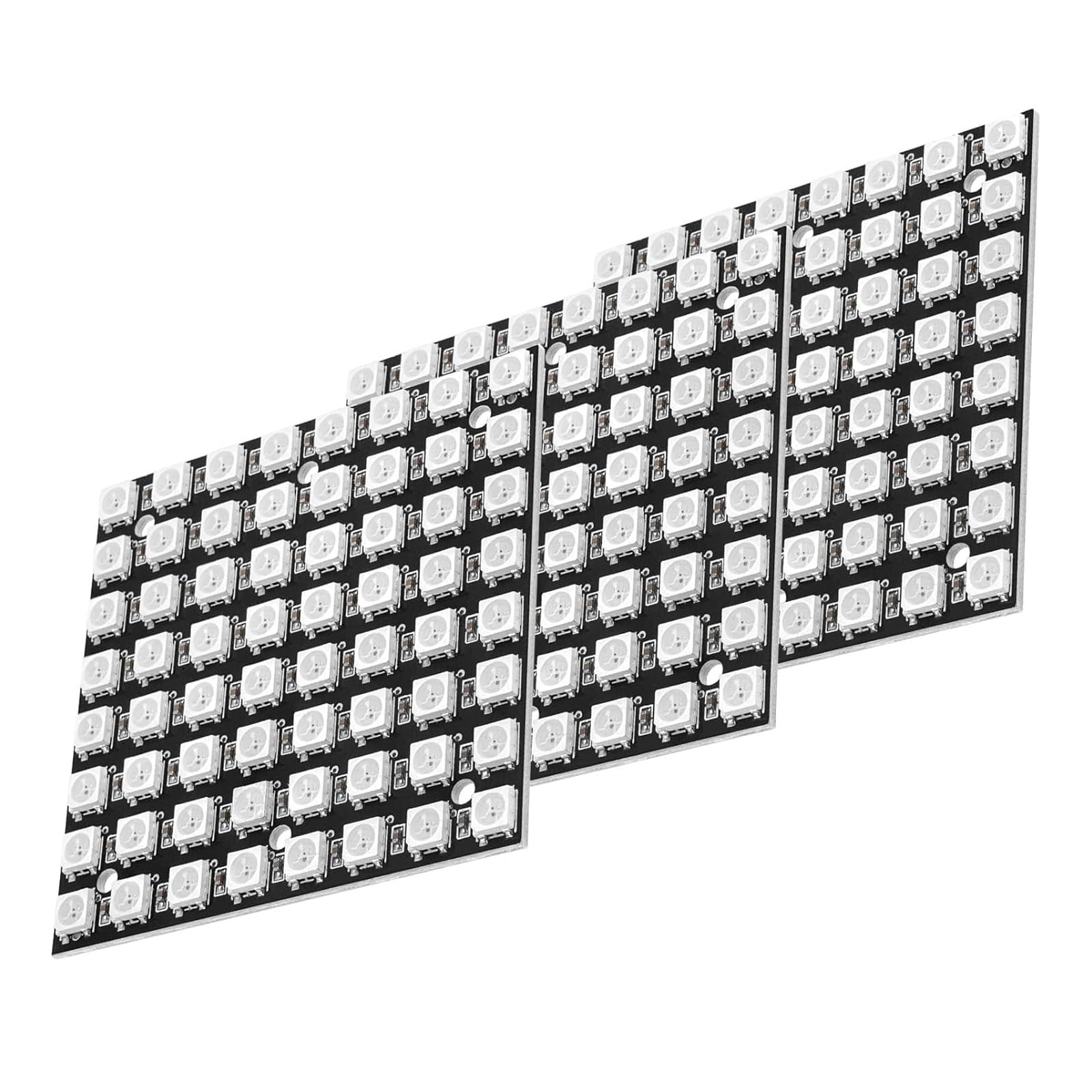 GERUI Pack of 3 U 64 LED Matrix Panel CJMCU-8x8 Module WS2812 5050 RGB in Full Colour Driver Colour Light Development Board Compatible for Arduino and Raspberry
