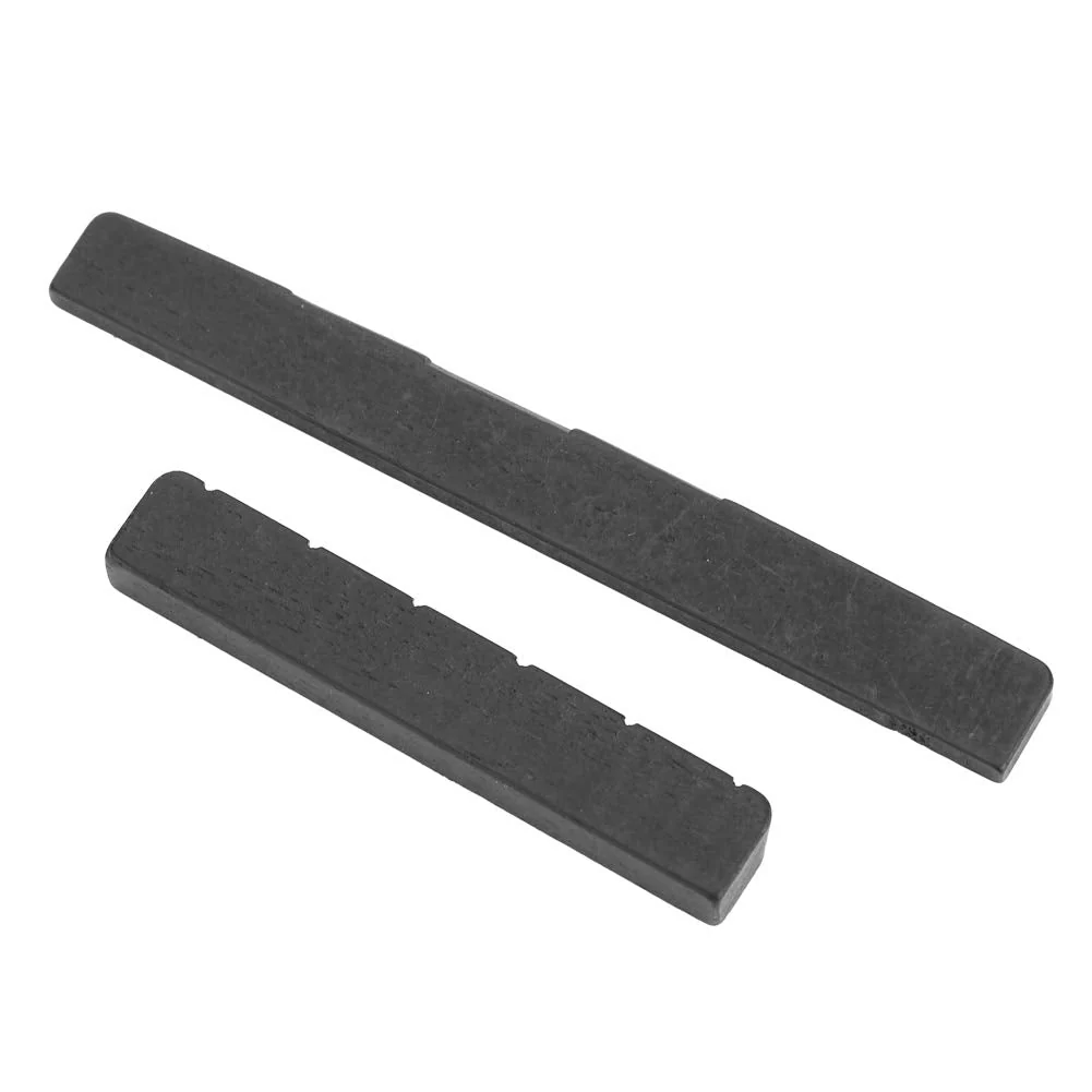 Guitar Nut and Saddle, 6 String Acoustic Guitar Ebony Bone Bridge Saddle and Nut Set 80mm & 50mm for Classical Guitar Parts, 1 Set 2 PCS - Image 8