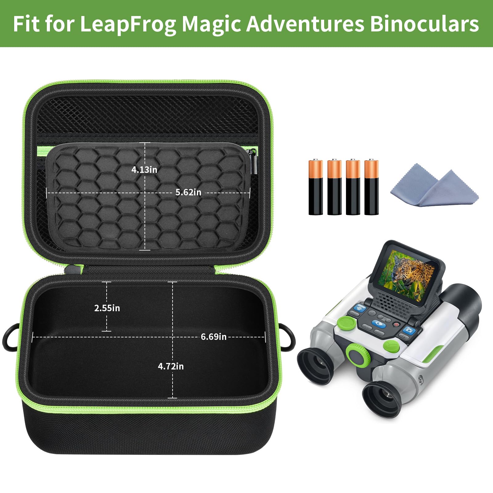 GWCASE Portable Carrying Storage Case Compatible with LeapFrog Magic Adventures Binoculars and Accessories, Protective Organizer Box for Outdoor Travel and Exploration(Bag Only) Black - Image 7